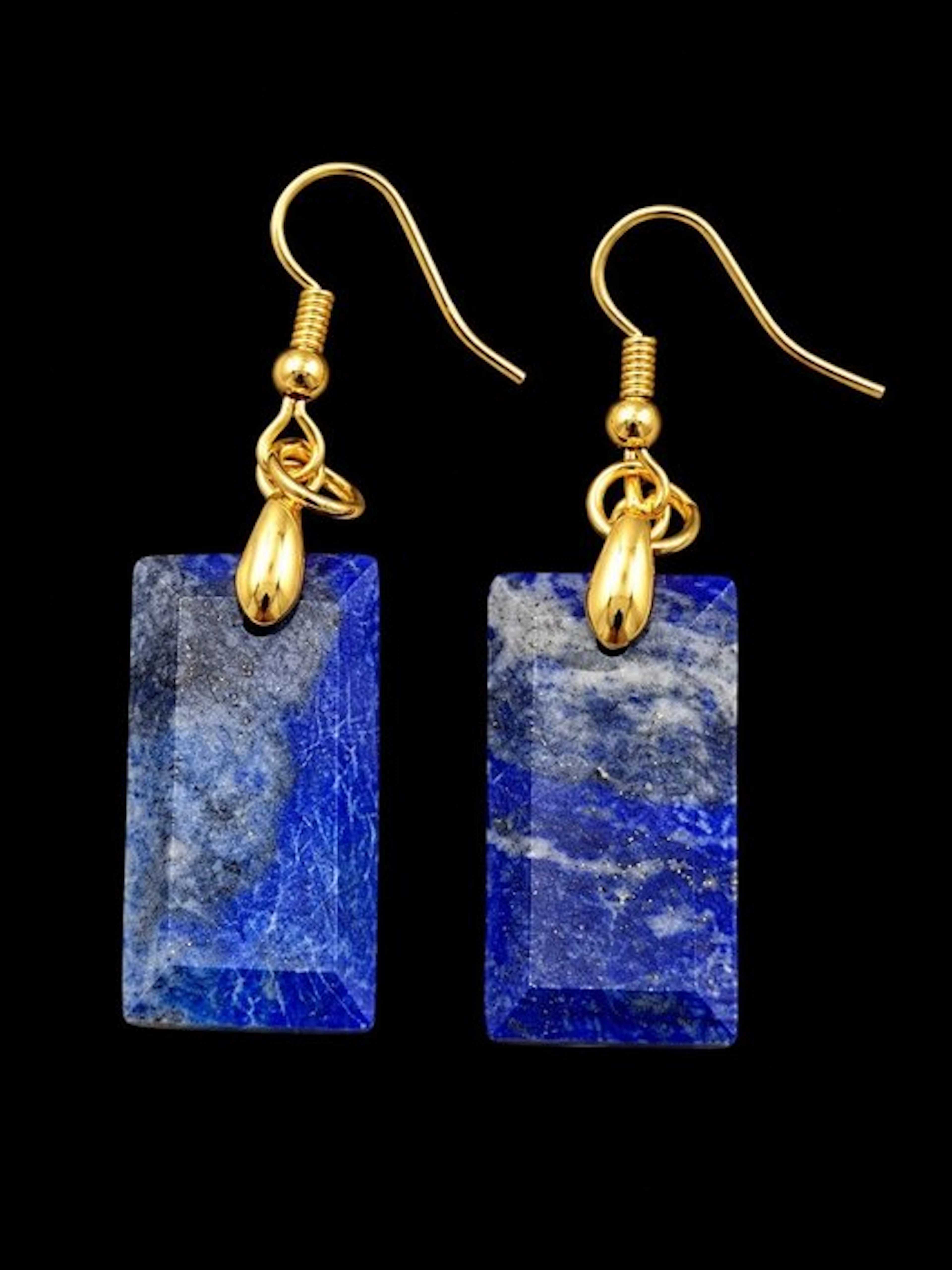 Top-quality natural lapis lazuli earrings - Intense color - Earrings - Earrings