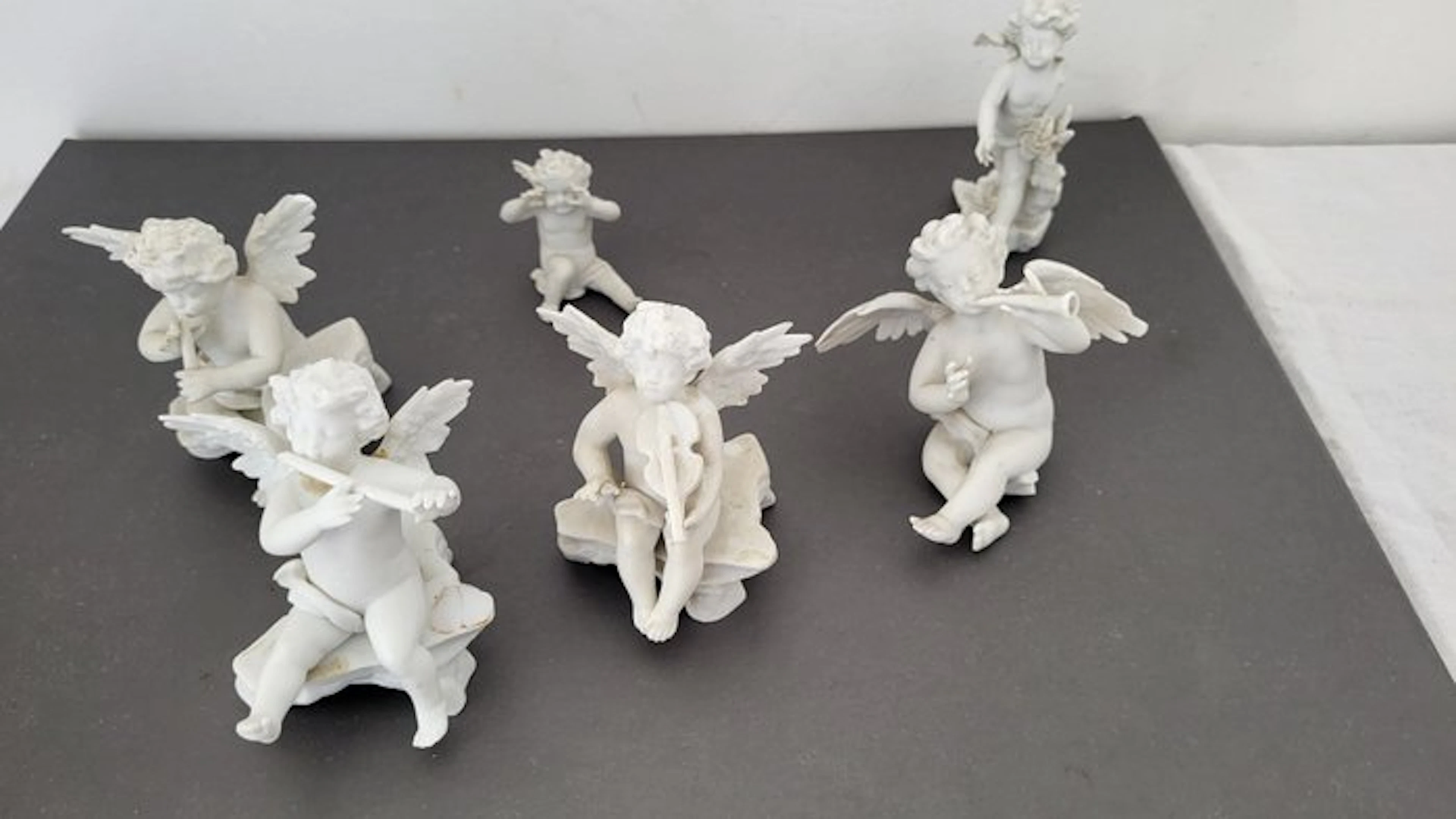 Volkstedt - Statuette, 6 angelots - 9 cm - Porcelain