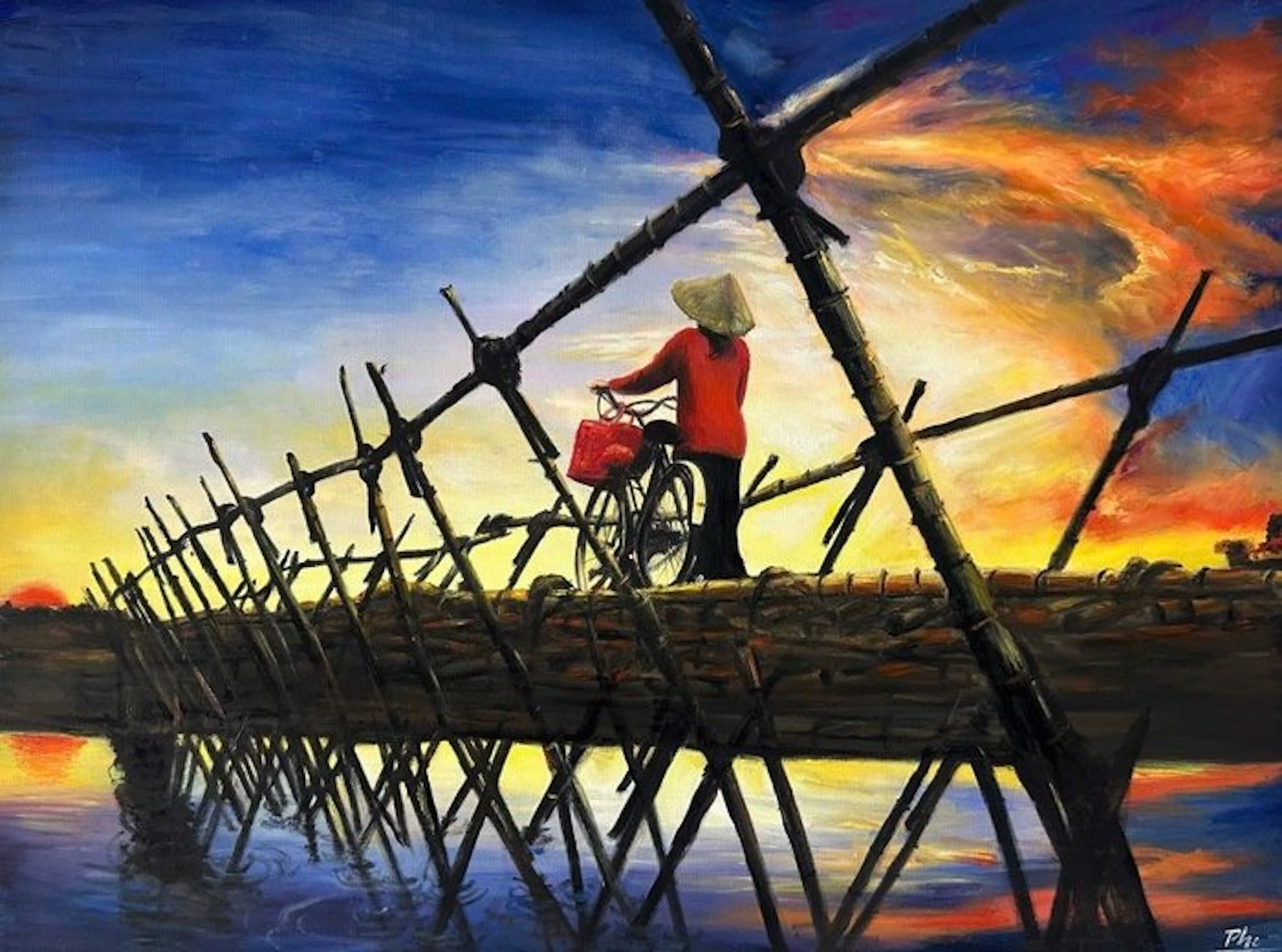 Nguyễn Van Pho - Le pont ↑60 →80 cm