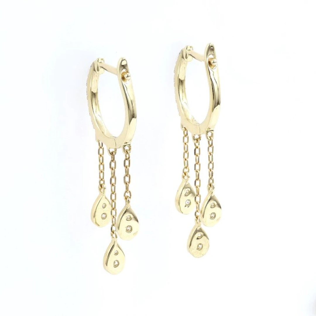 Earrings - 14 kt. Yellow gold - 0.35ct. tw. Diamond (Natural)