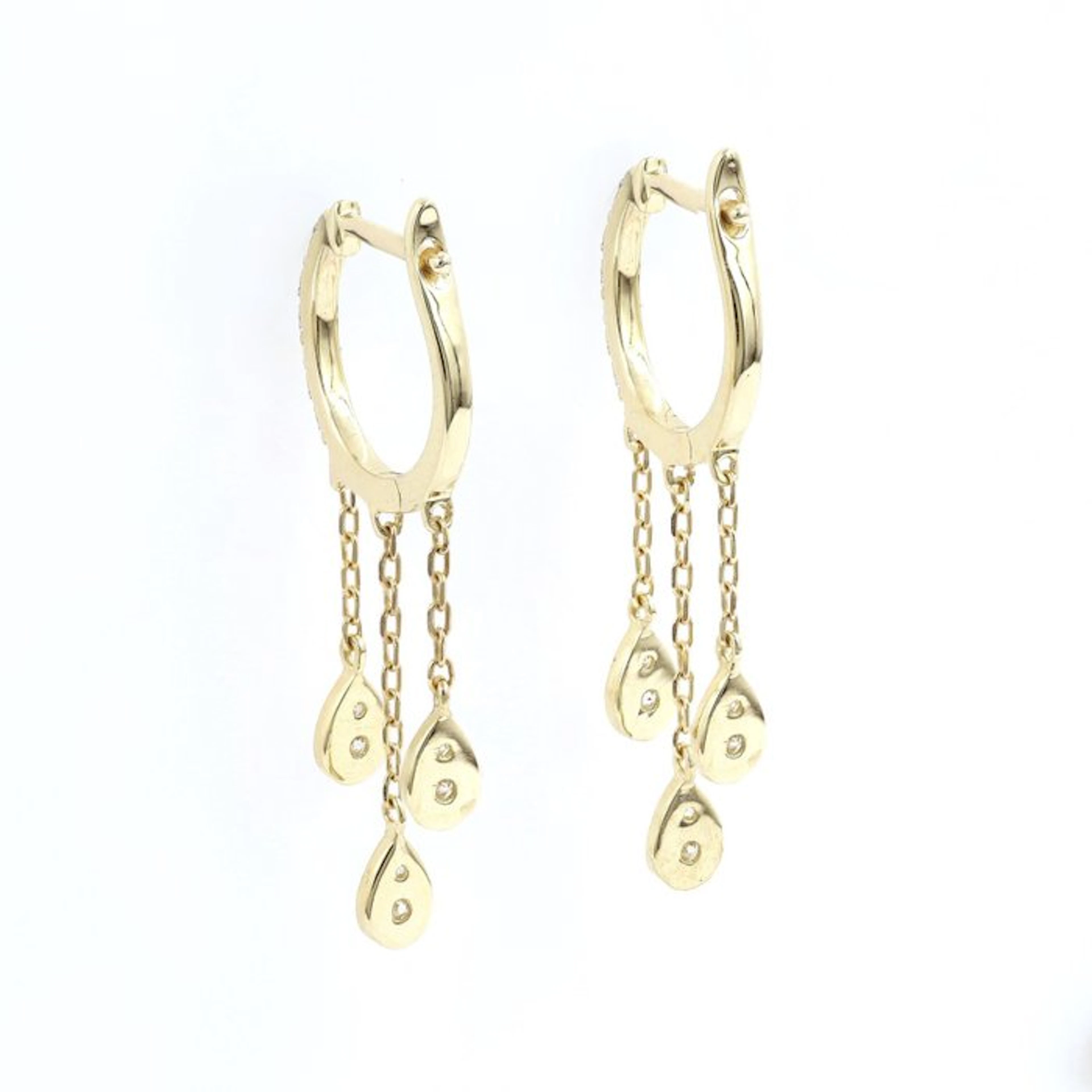 Earrings - 14 kt. Yellow gold - 0.35ct. tw. Diamond (Natural)