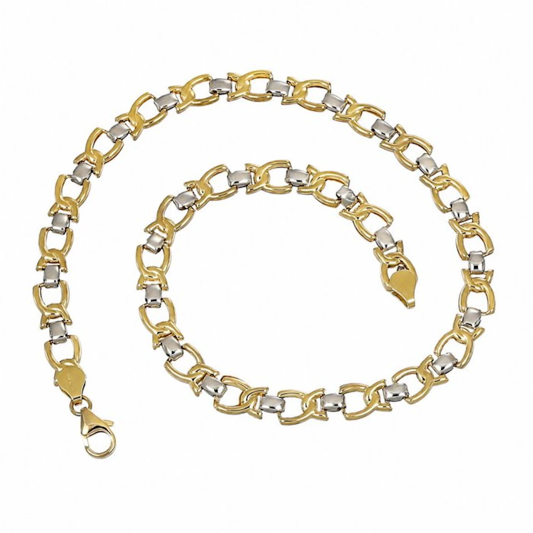 Necklace - 18 kt. Yellow gold, White gold - Made in Italy - Handmade
