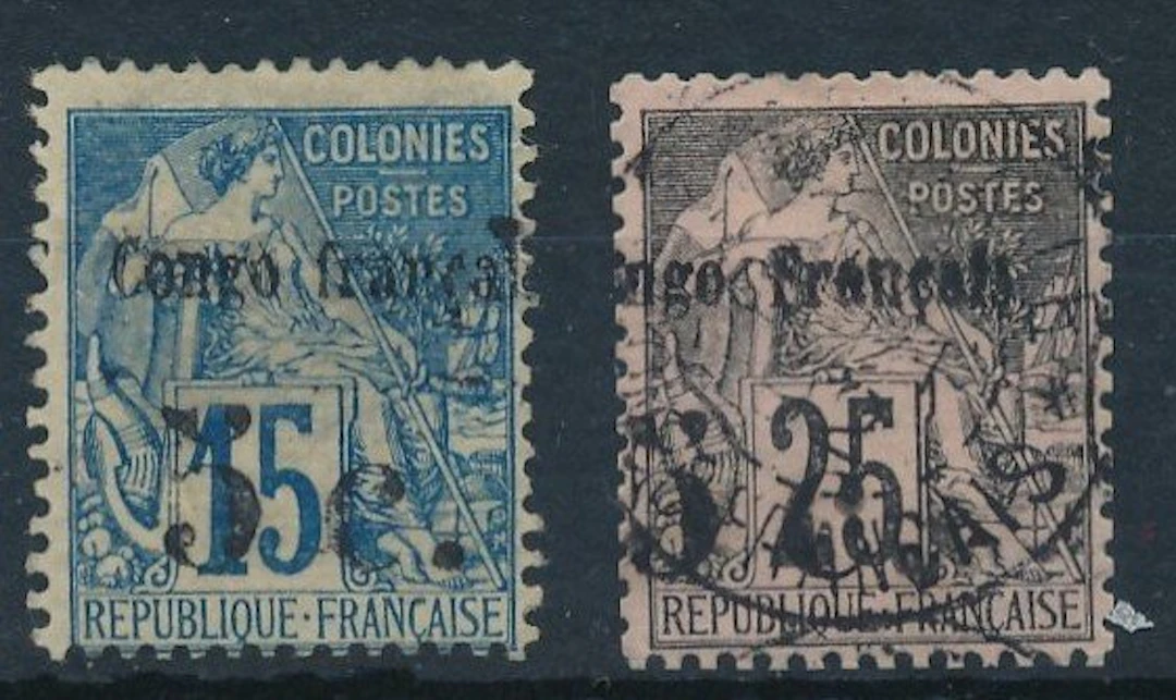 French Congo 1891 - with overprint