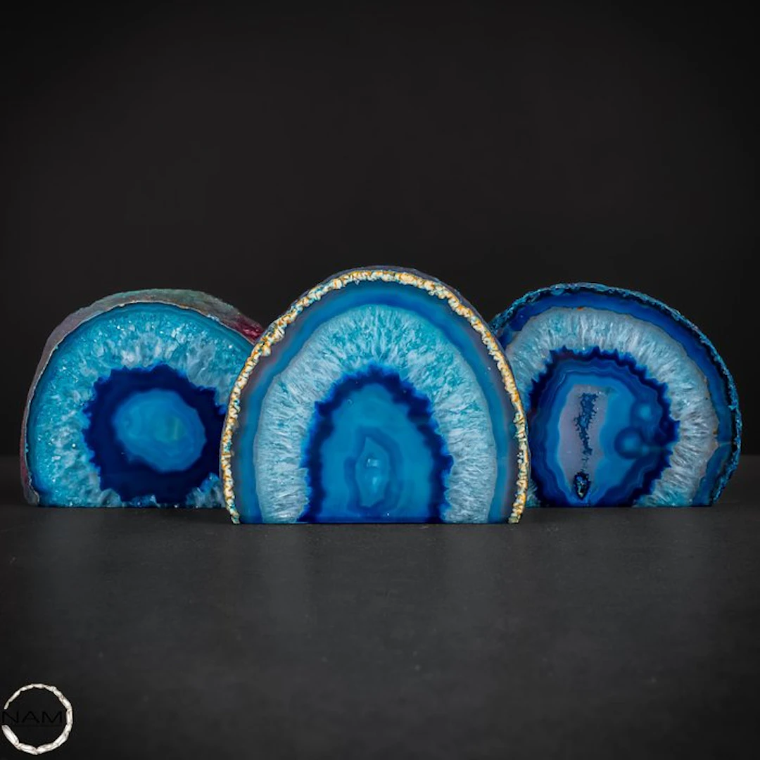 Agate slices – 3 fascinating natural stone unique pieces...