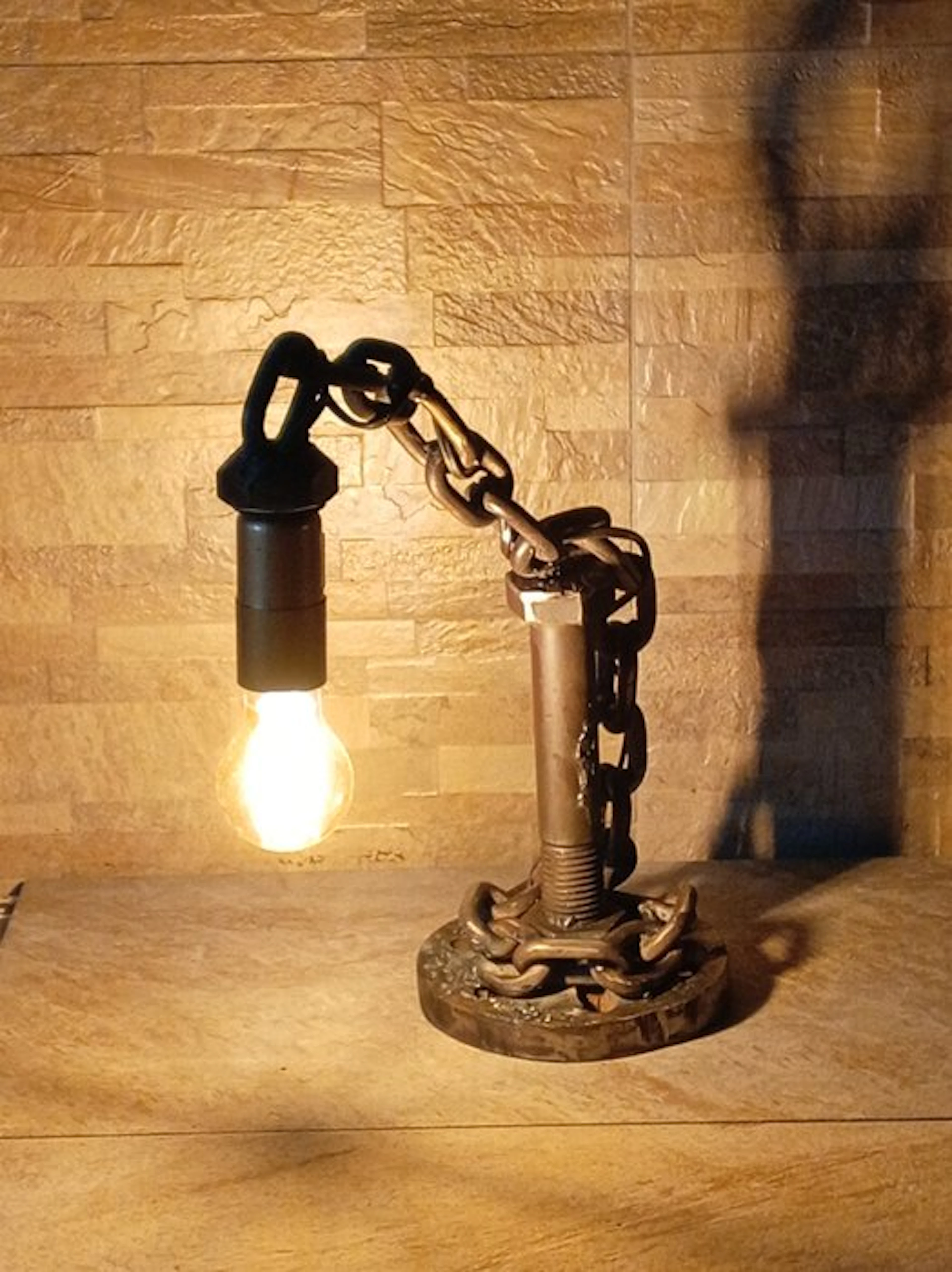 Como Lake - Christian di Giuseppe - Table lamp - Wrought iron - Brutalist Lamp