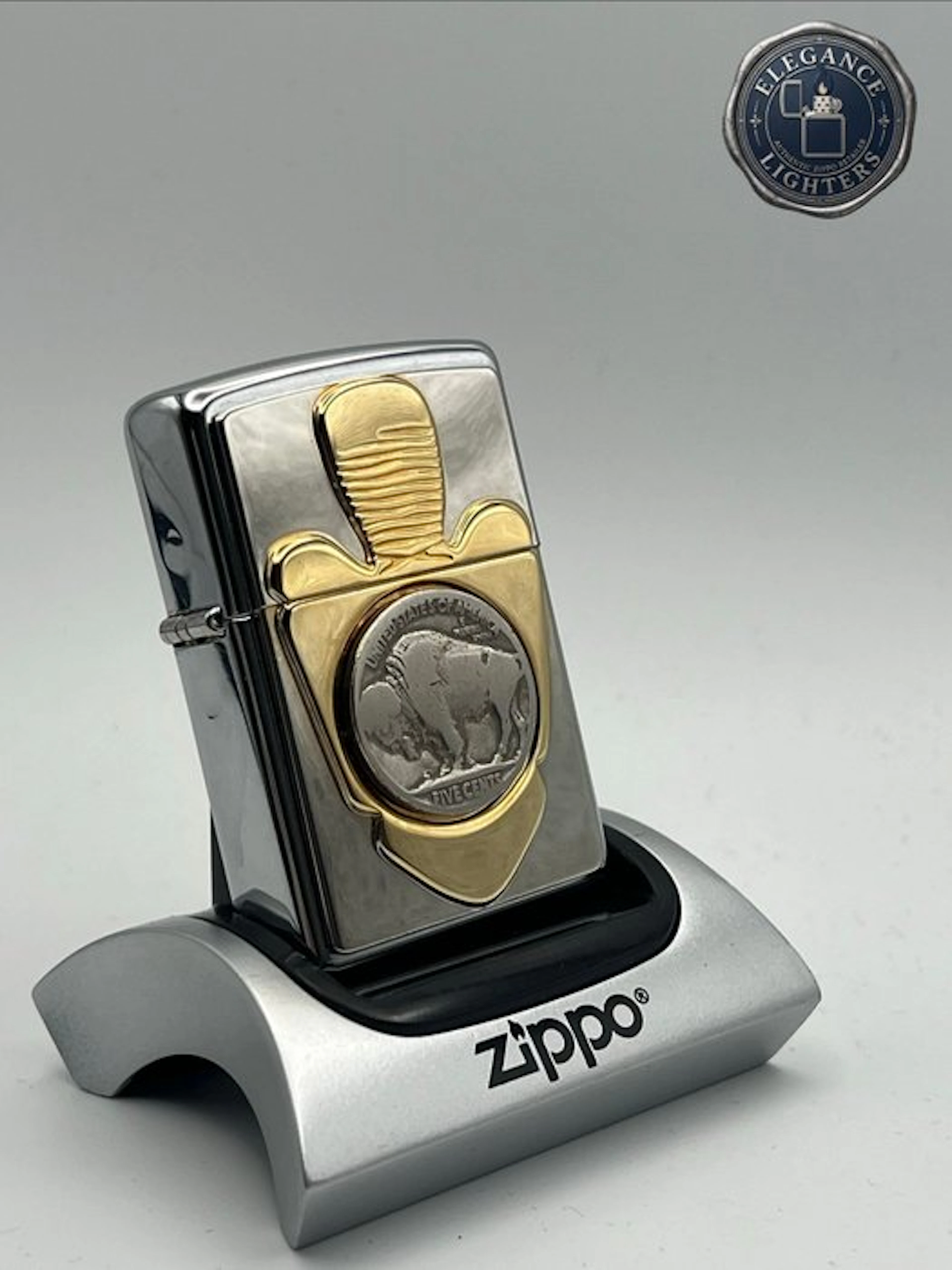 Zippo - Buffalo Nickel / Indian Head Coin" Emblem (H 03 /...