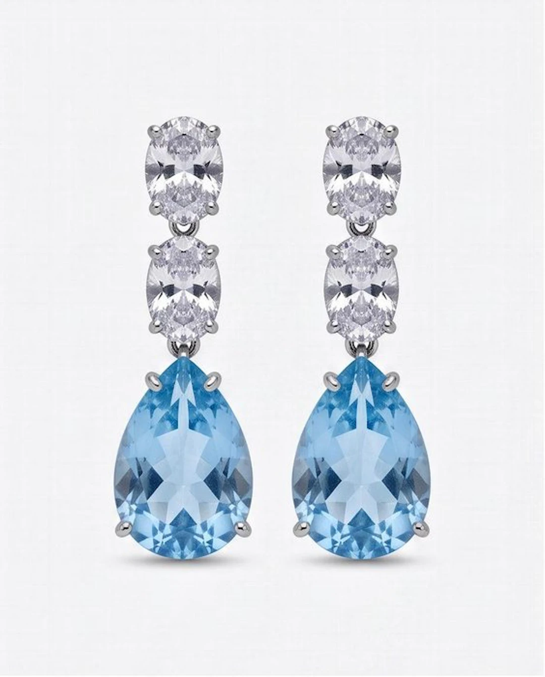 No reserve price - Earrings Silver Topaz - 10.5ct - New