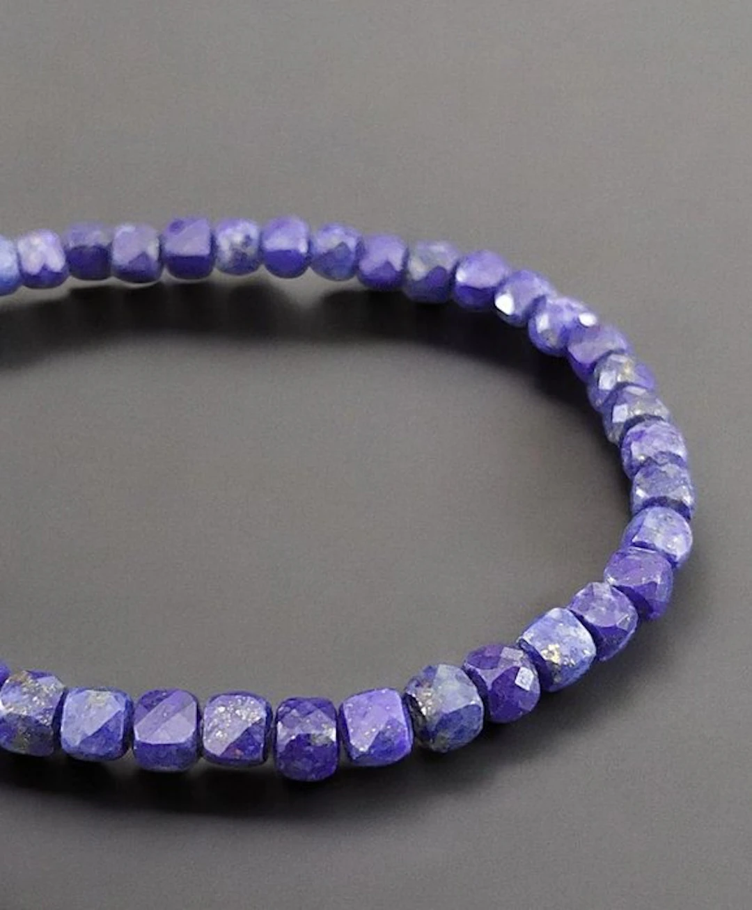 Lapis lazuli bracelet dusted with pyrite