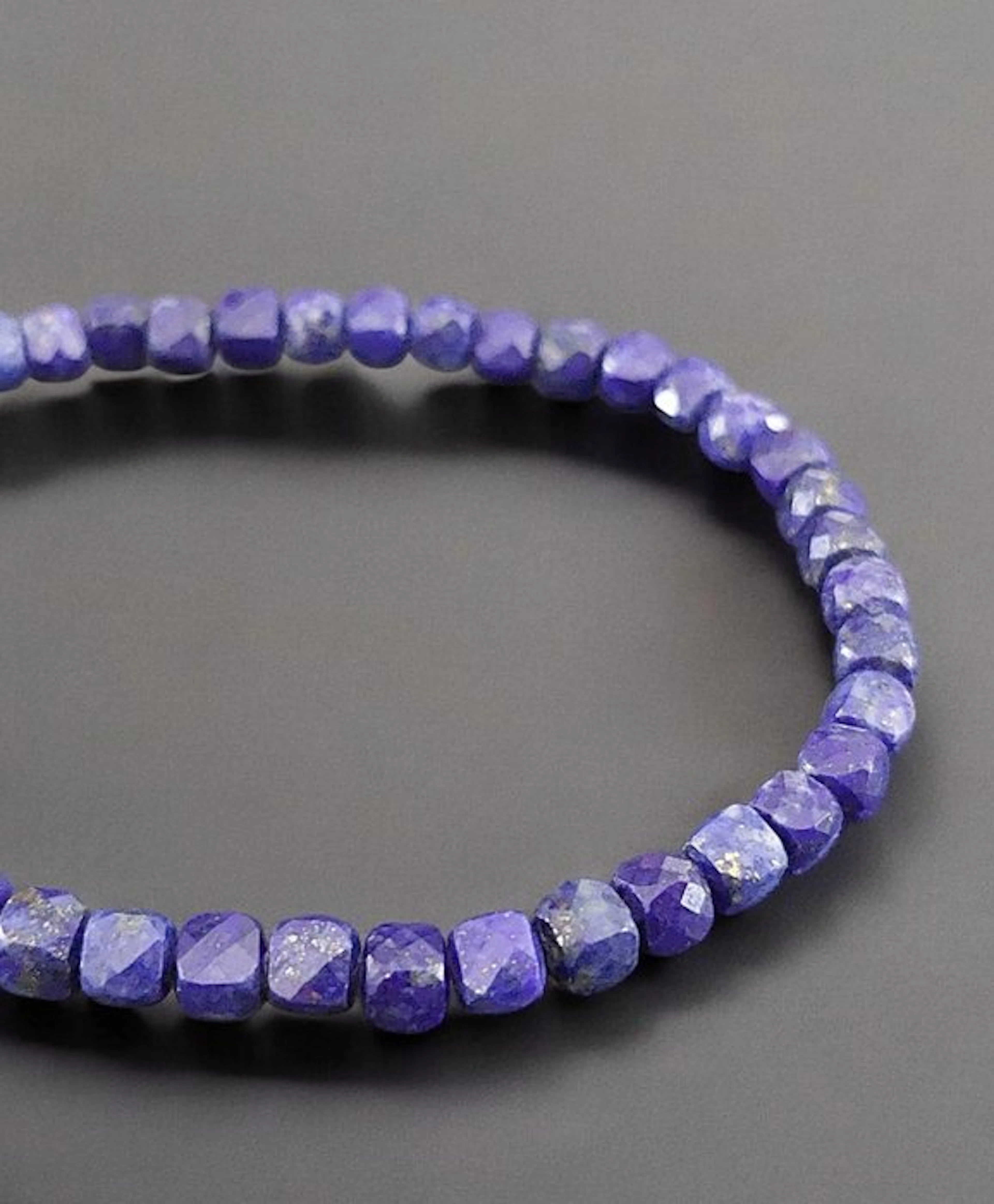 Lapis lazuli bracelet dusted with pyrite