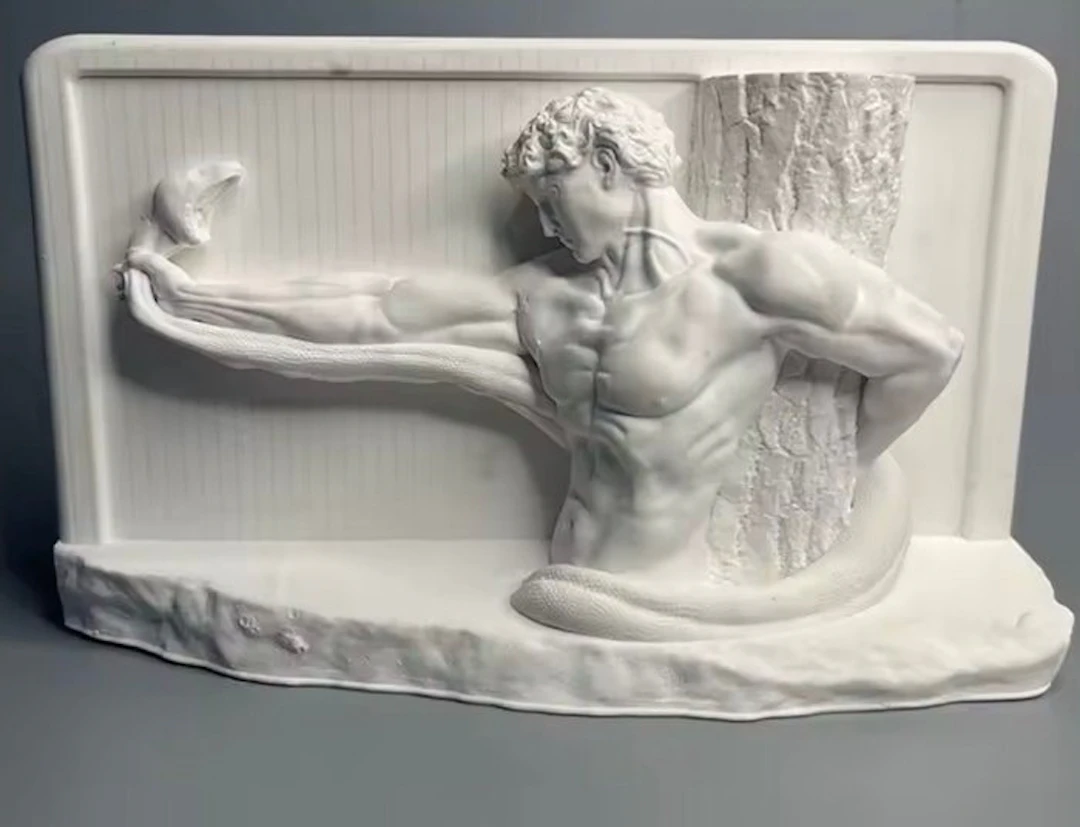 Statue, Lotta con serpente - 17 cm - Plaster