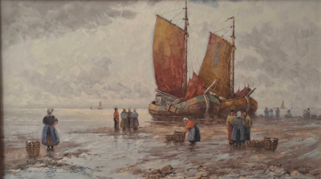 Richard Ernst Lorenz-Mellenbach (1878-?) - Fischerboote bei Ebbe