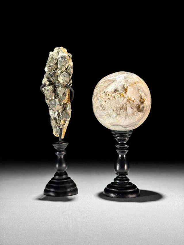 NO RESERVE PRICE- Stunning Pair of Pyrite and Crystal...