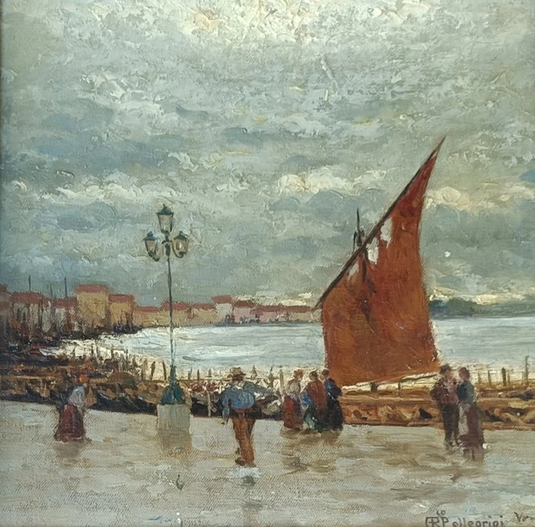 Riccardo Pellegrini (1863-1934) - Venezia, Riva degli Schiavoni