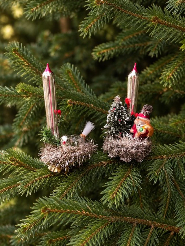 Decorative ornament (2) - Handmade tinsel Christmas tree...