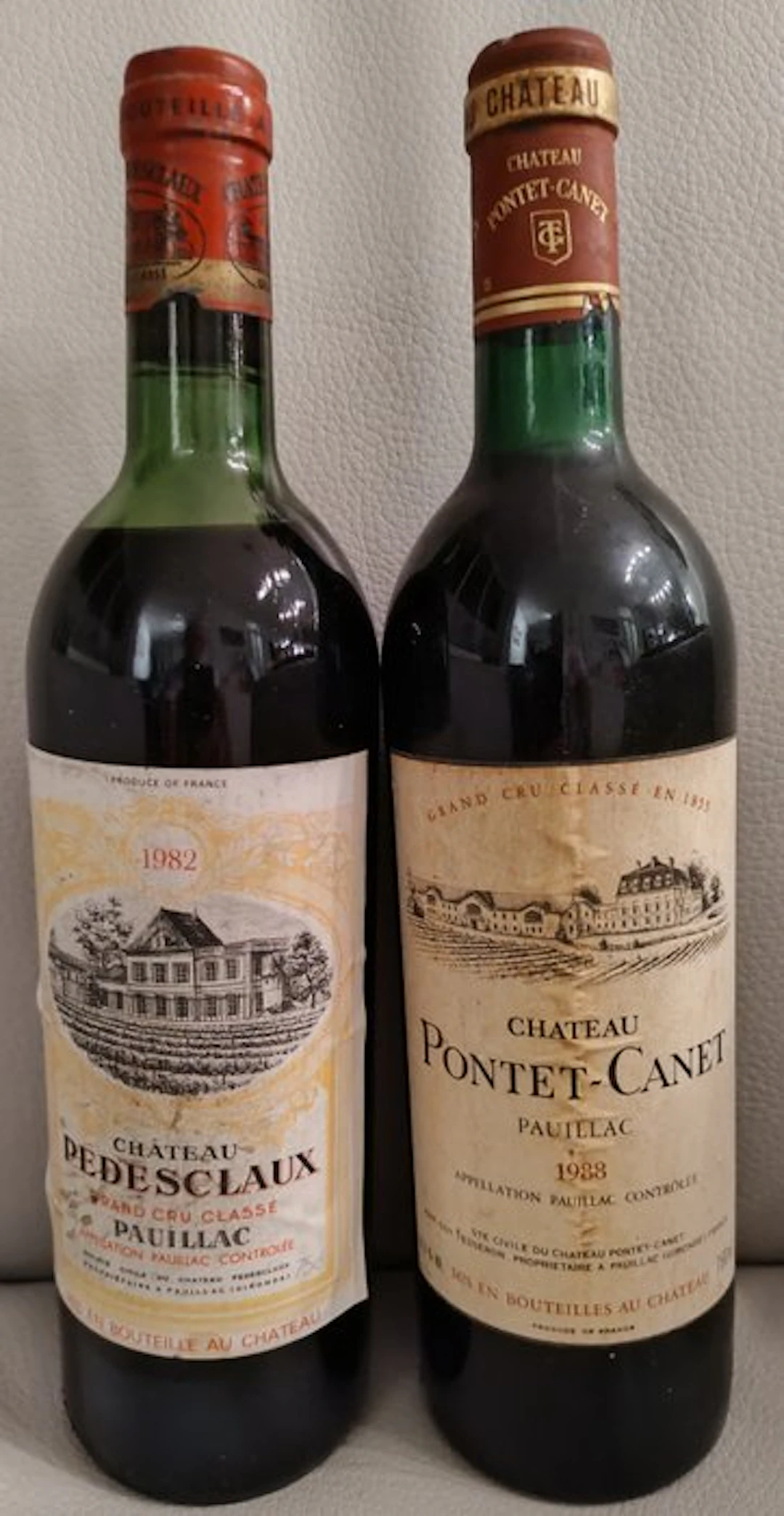 Chateau Pedesclaux 1982; Chateau Pontet-Canet 1988...
