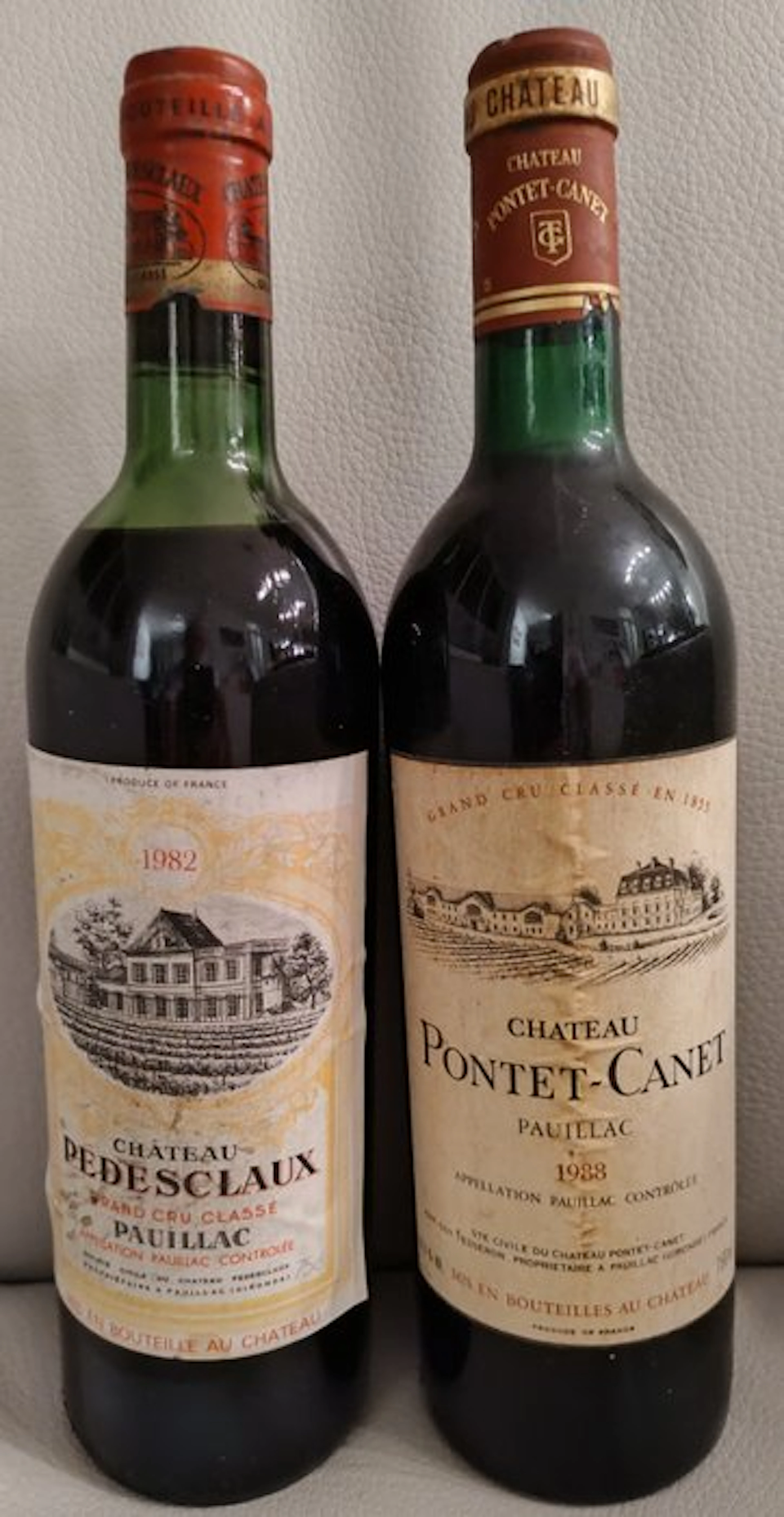 Chateau Pedesclaux 1982; Chateau Pontet-Canet 1988...