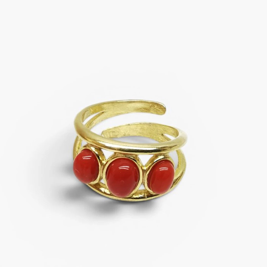 Coral - Sterling Silver 925 - Ring - Italian craftsmanship