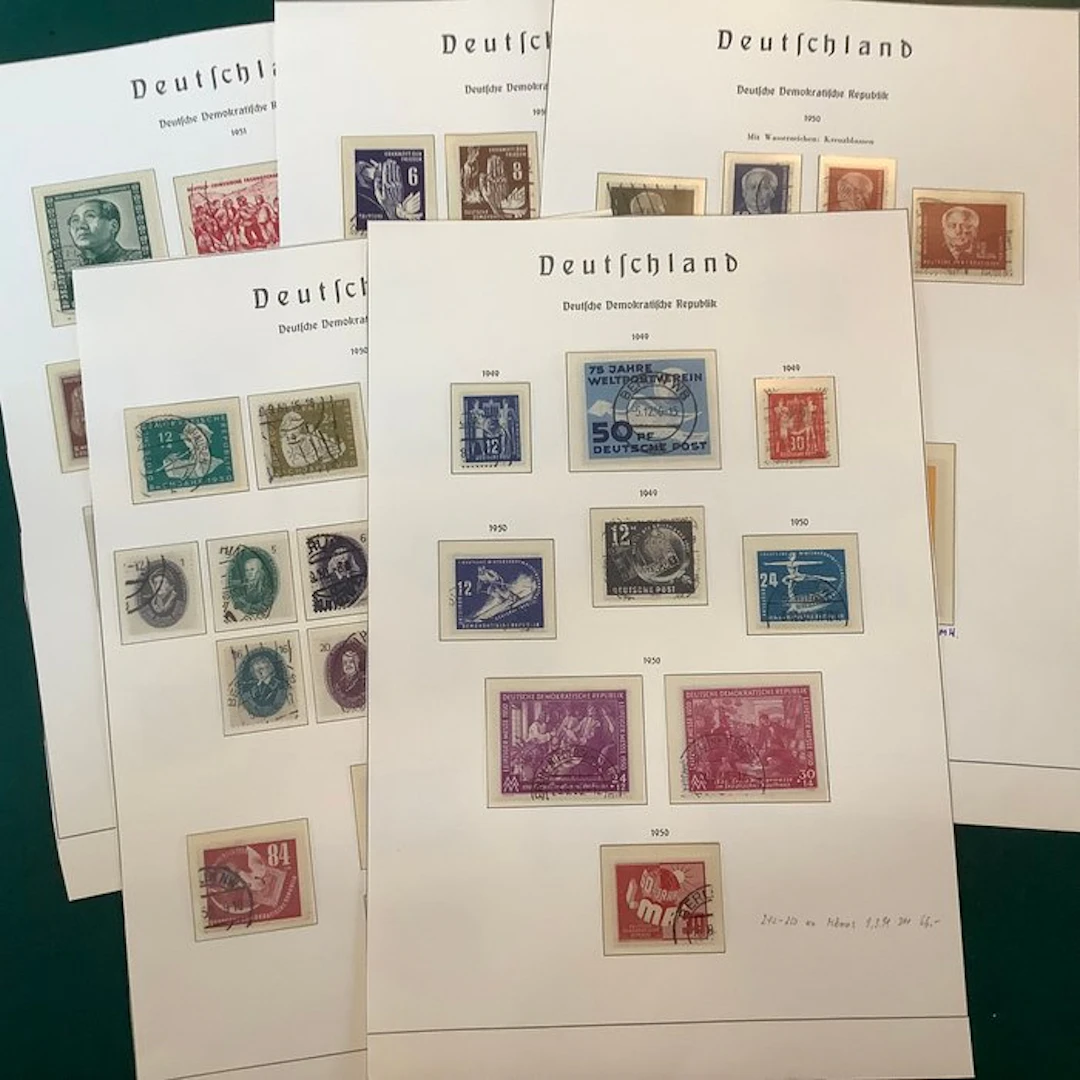 GDR 1949/1951 - 3 volumes on album pages - used - Michel 242/297