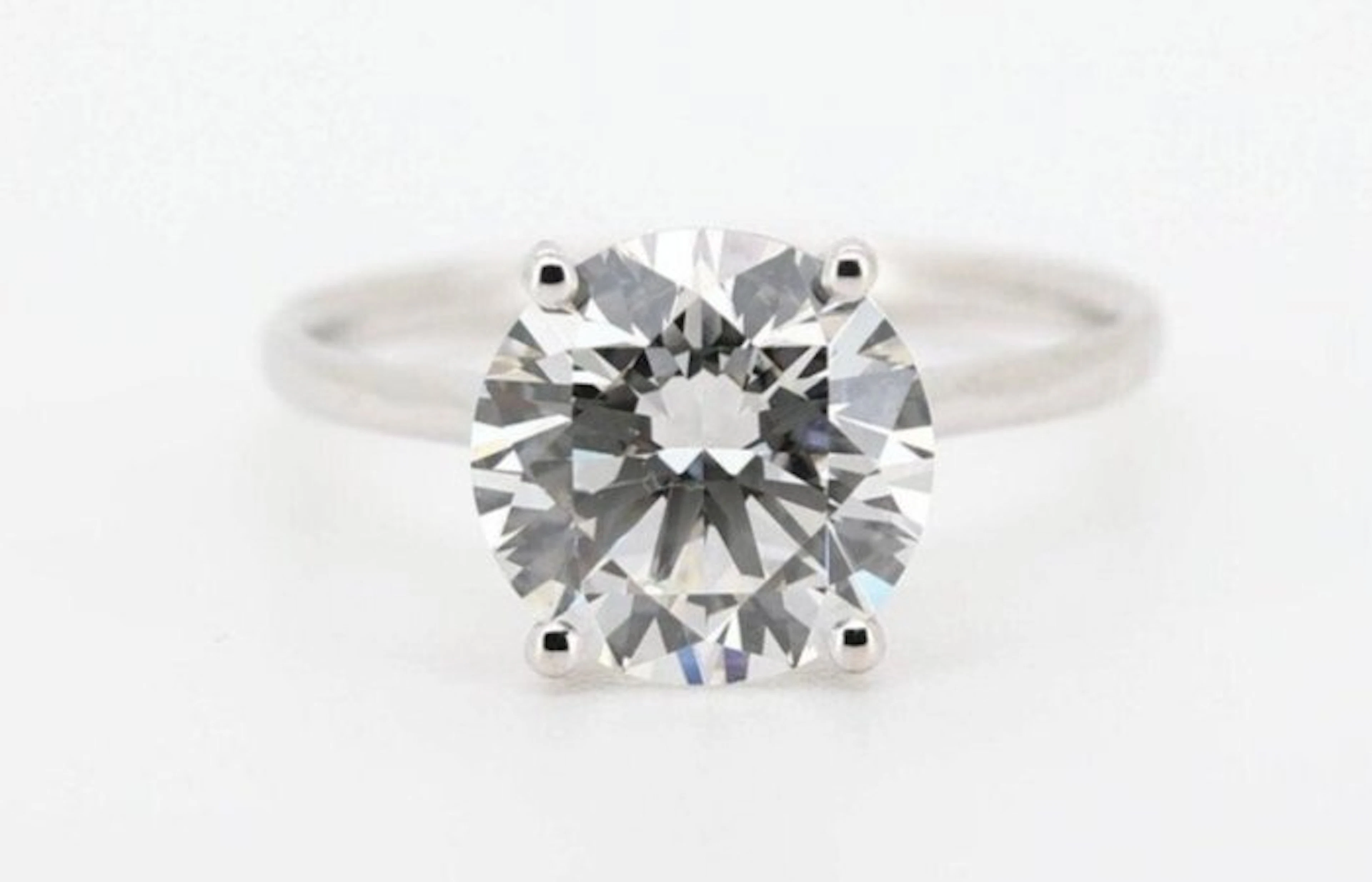 Ring - 14 kt. White gold - 3.01ct. tw. Diamond (Lab-grown) - Round F-VVS2