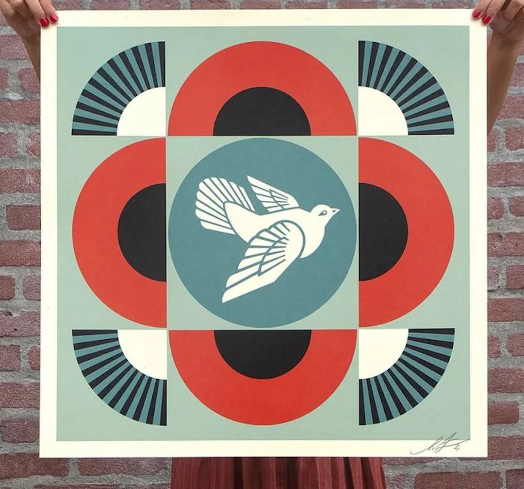 Shepard Fairey (OBEY) - Obey Giant - Geometric Dove * Red...