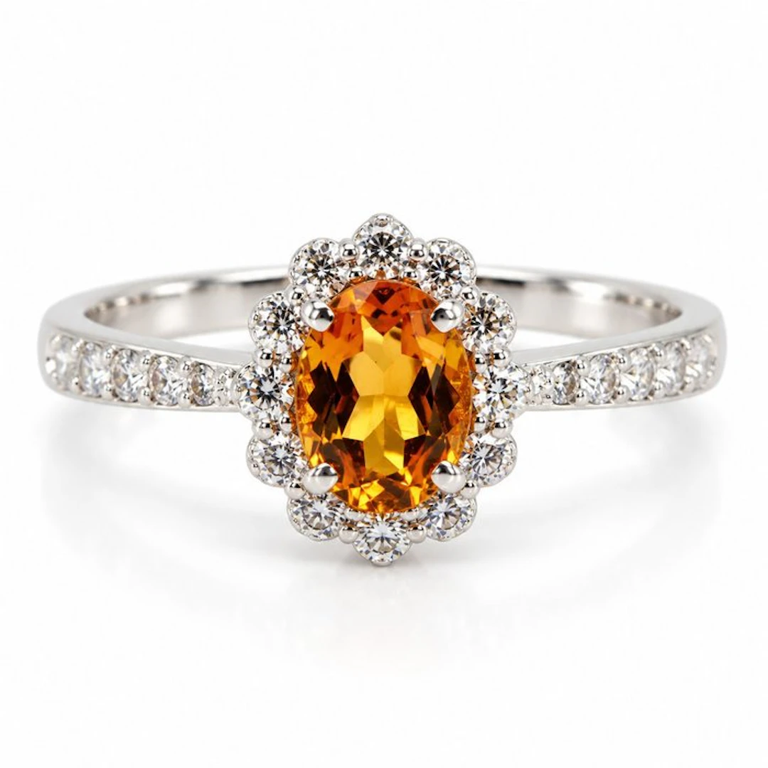 Ring - 18 kt. White gold - 1.86ct. tw. Sapphire - Diamond