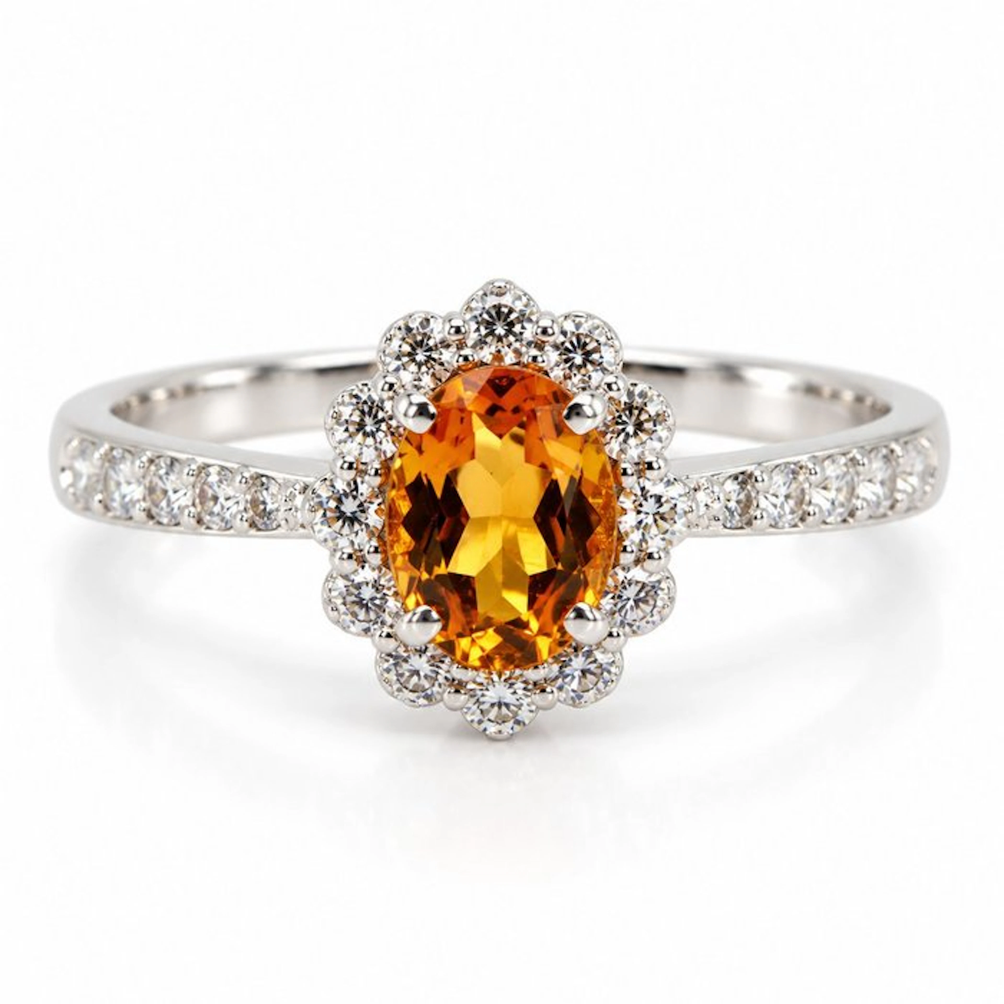 Ring - 18 kt. White gold - 1.86ct. tw. Sapphire - Diamond