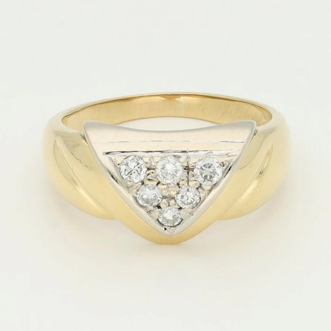 Ring - 18 kt. Yellow gold, White gold Diamond (Natural)