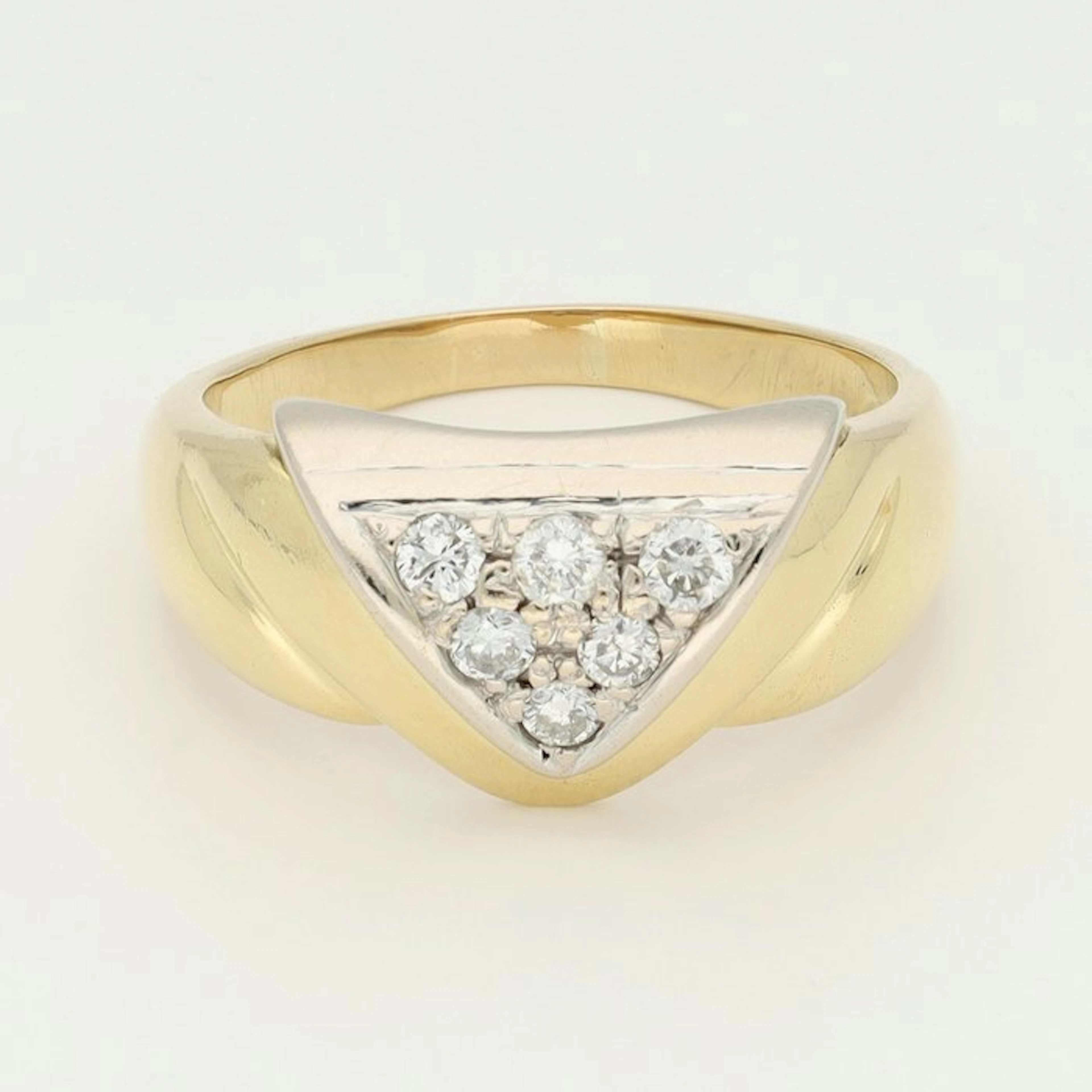 Ring - 18 kt. Yellow gold, White gold Diamond (Natural)