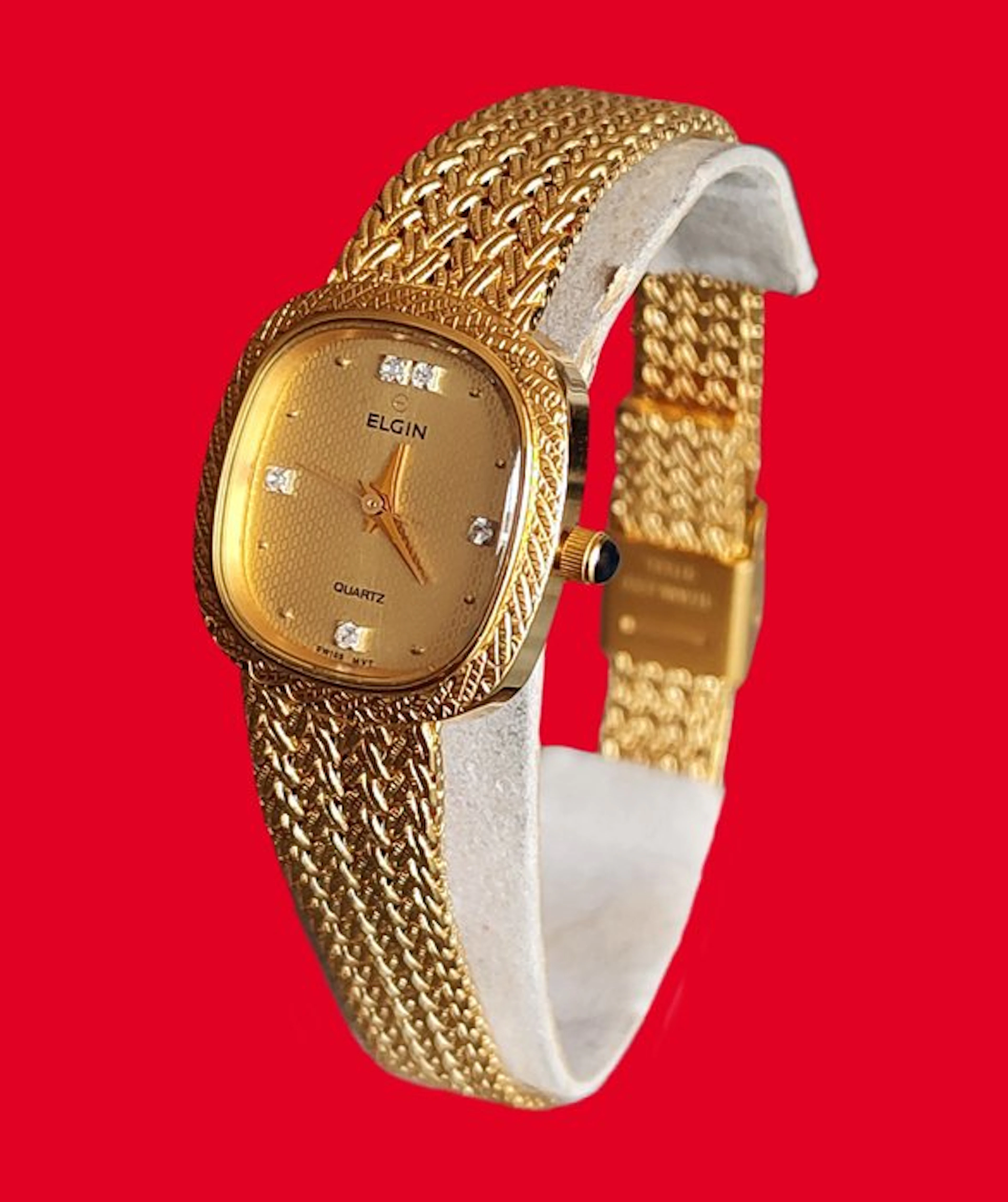 Elgin Watch Company - Montre vintage - avec 5 diamants...
