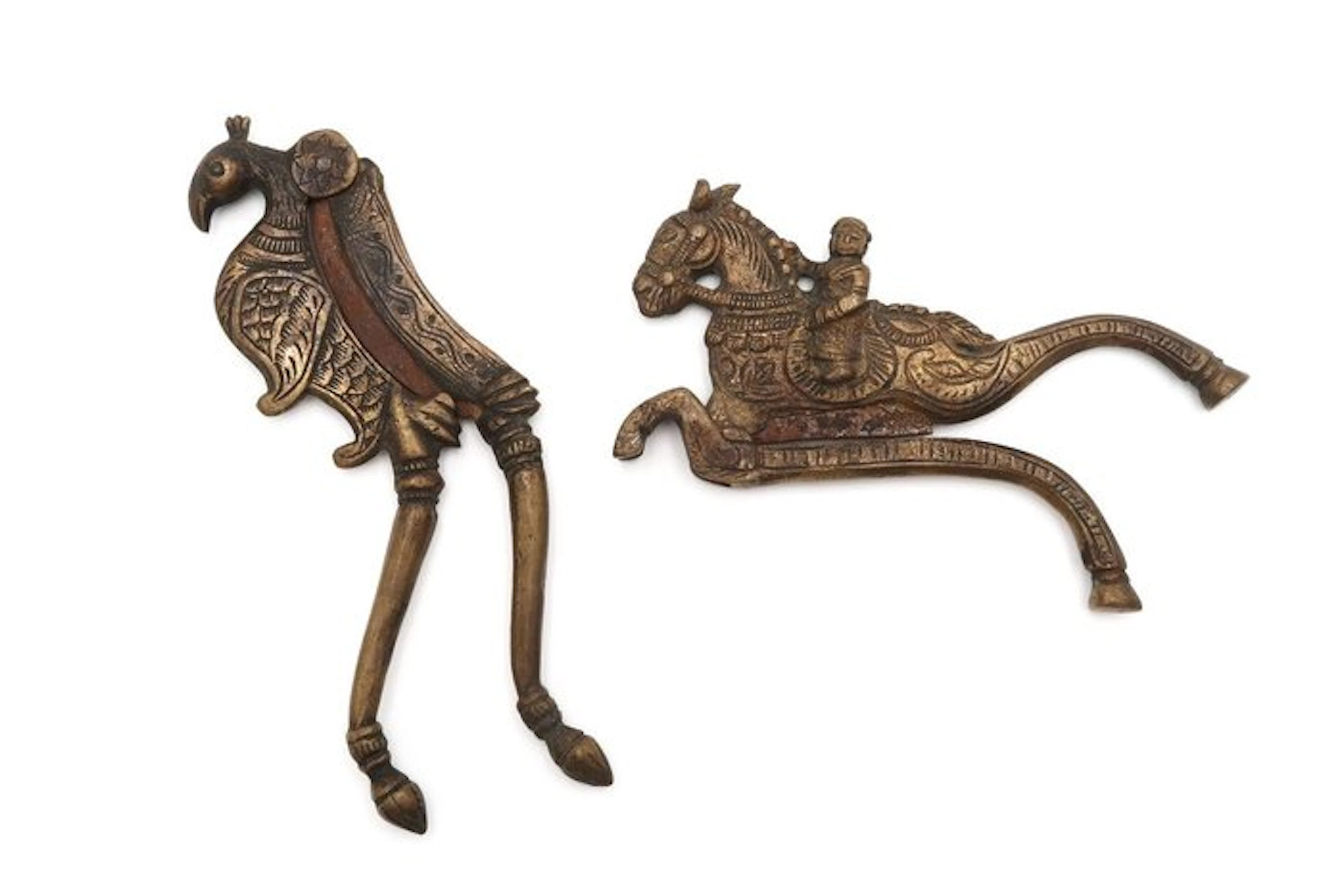 Two betel nut crackers - Brass - India - Early 20th century