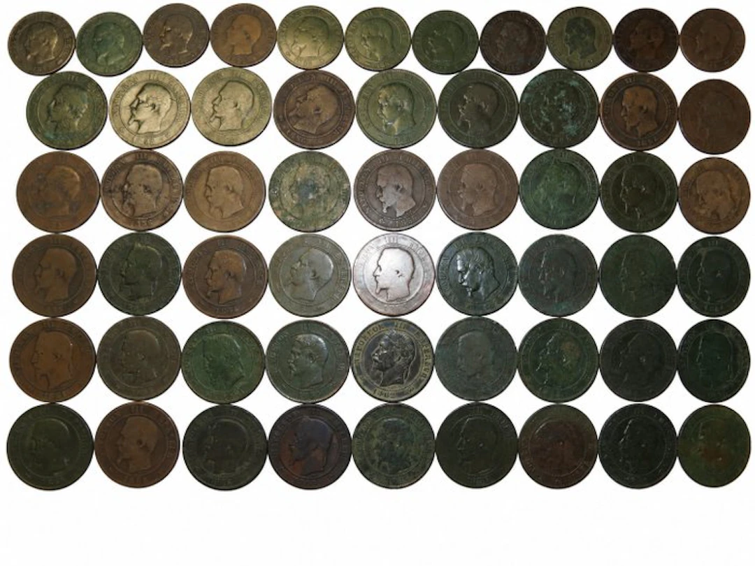 France. Napoléon III (1852–1870) – Lot de 56 monnaies de...