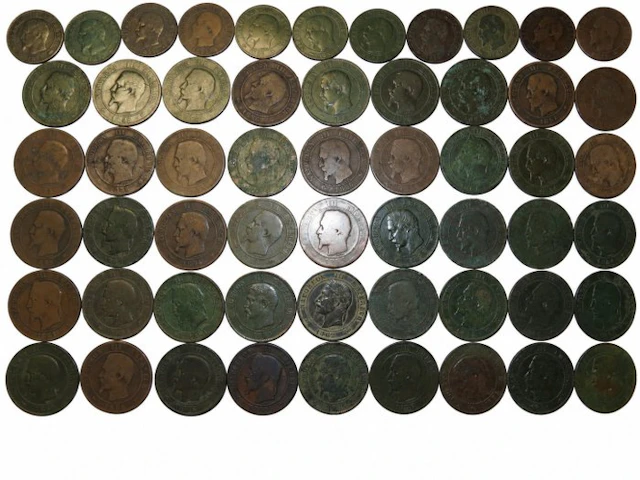 France. Napoléon III (1852–1870) – Lot de 56 monnaies de...