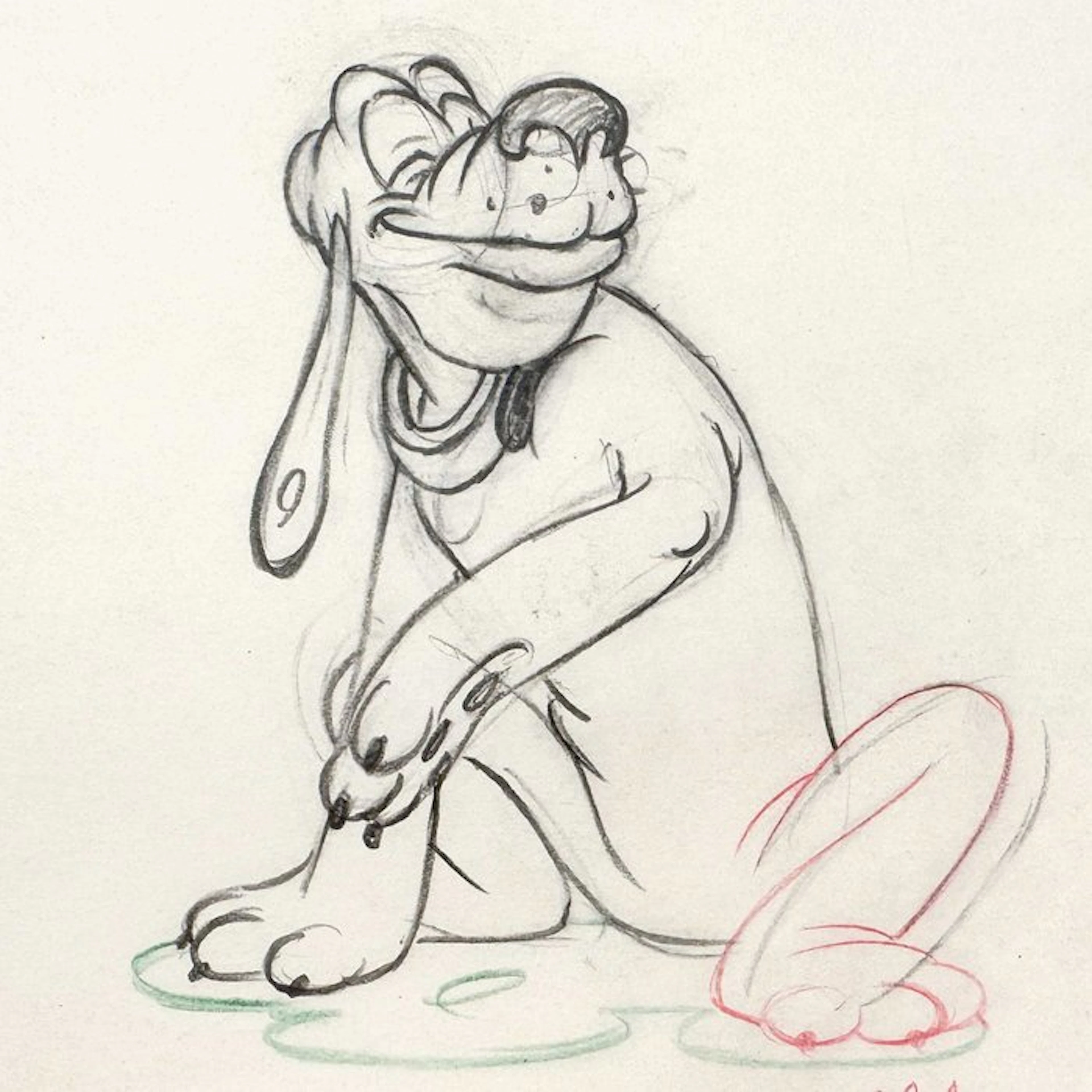 PLUTO Original Animation Drawing - (Walt Disney, 1939) + CERTIFICATE