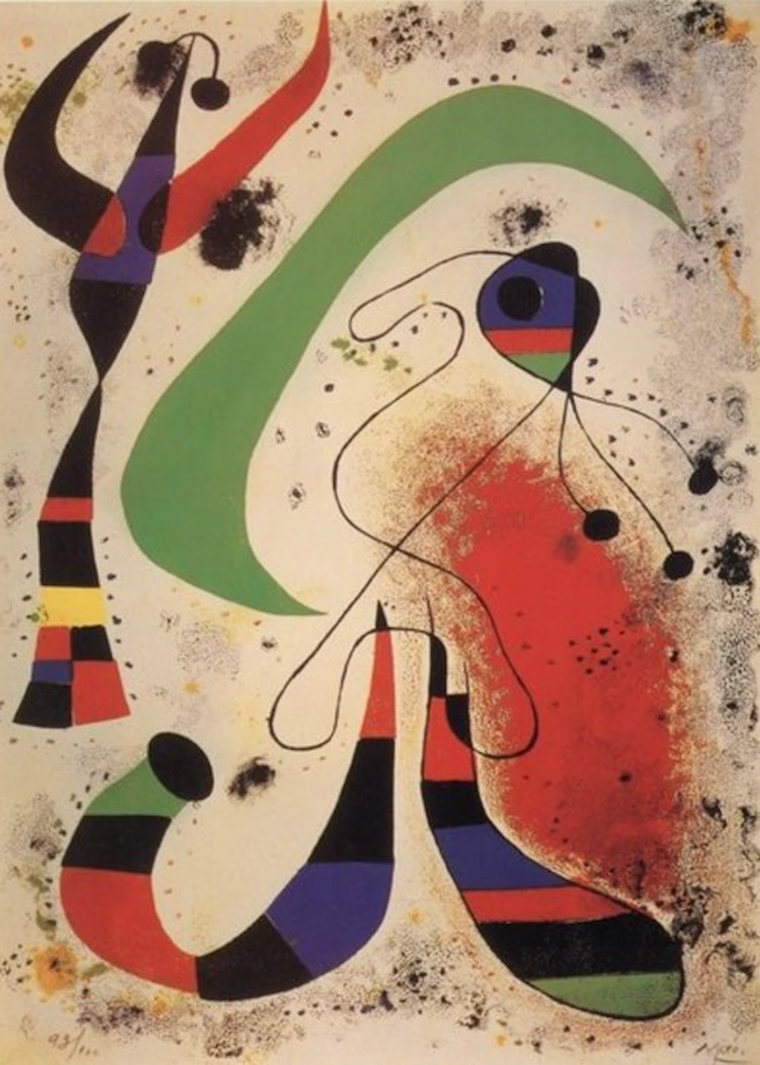 Joan Miró (after) - “La nuit, 1953”. Gesigneerd en genummerd in de plaat.