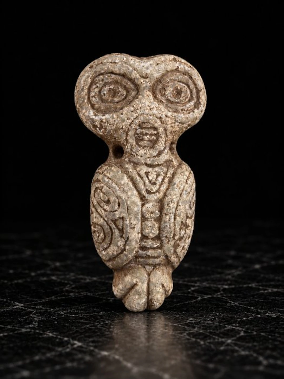 Taino Culture Owl idol 10th to 15th Century AD Stone Owl Zemí Idol - 9 cm