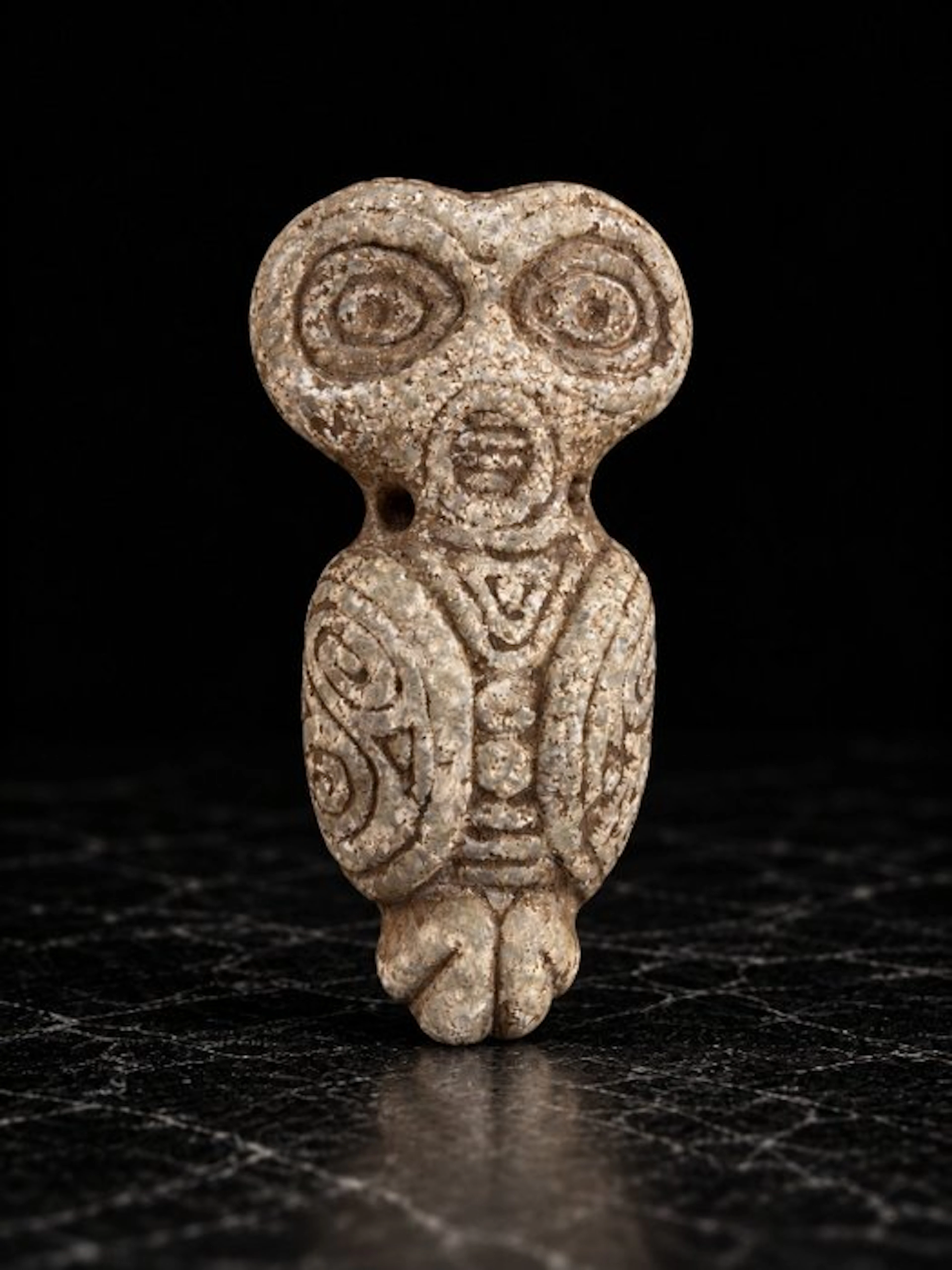 Taino Culture Owl idol 10th to 15th Century AD Stone Owl Zemí Idol - 9 cm
