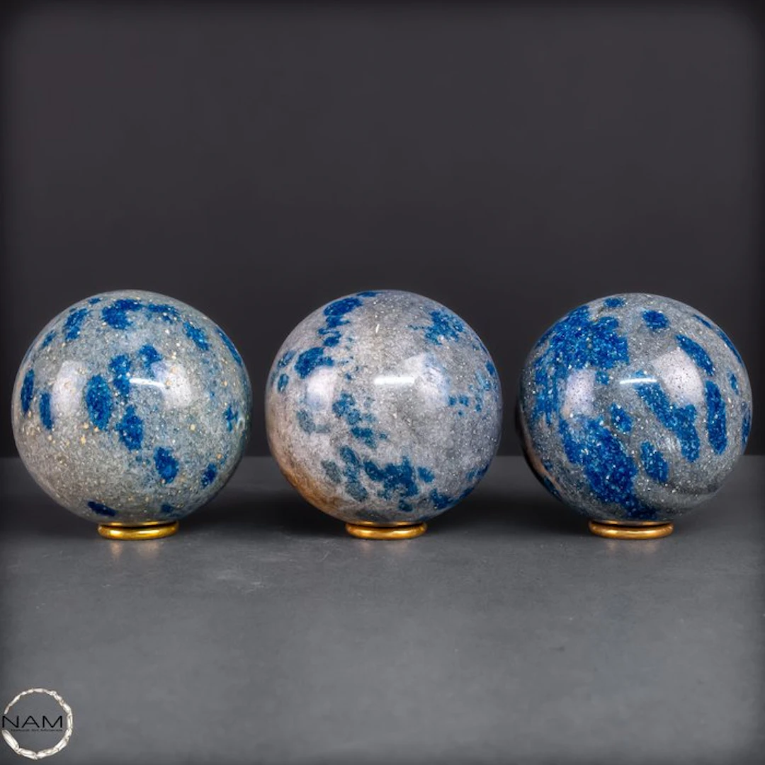 Natural K2 spheres set from Madagascar – Rare blue...