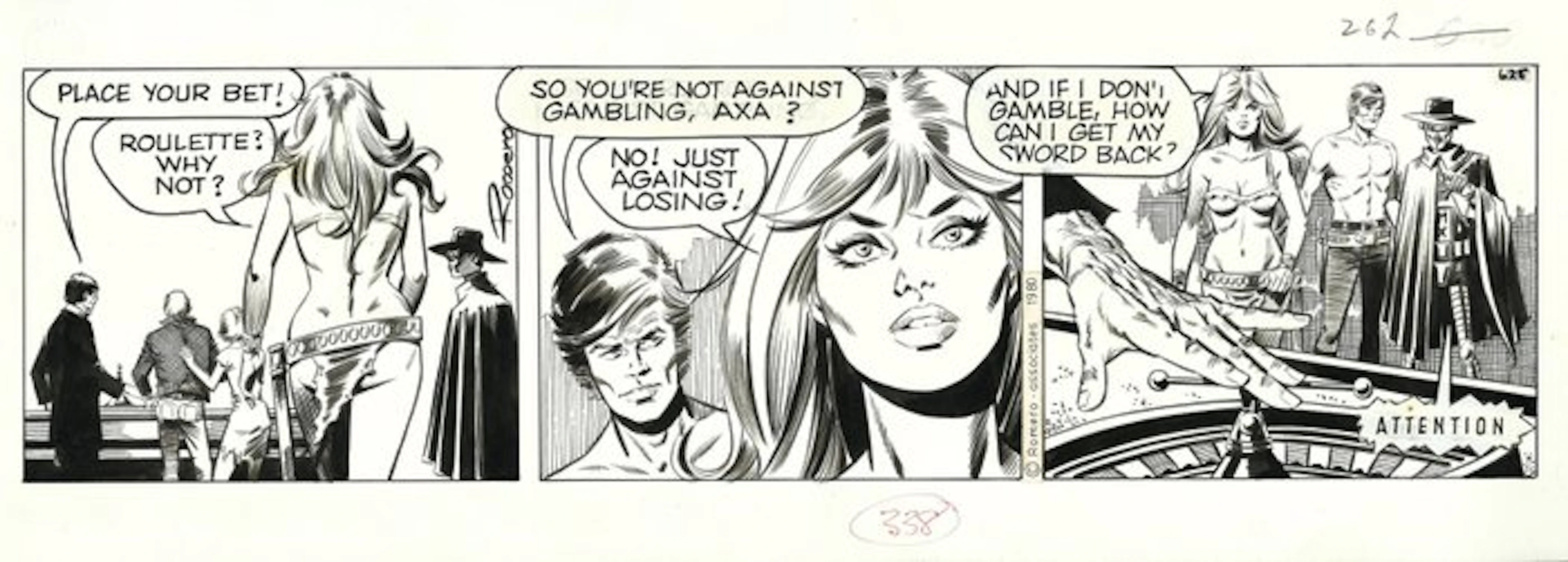 Romero, Enric Badia - 1 Original page - Axa - strip #625 - 1980