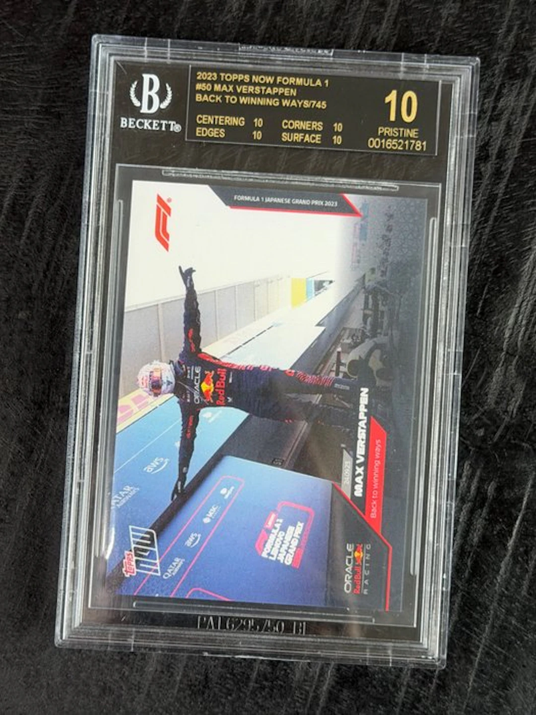 2023 Topps Now F1 Max Verstappen #50 - Beckett Black label 10 Graded card