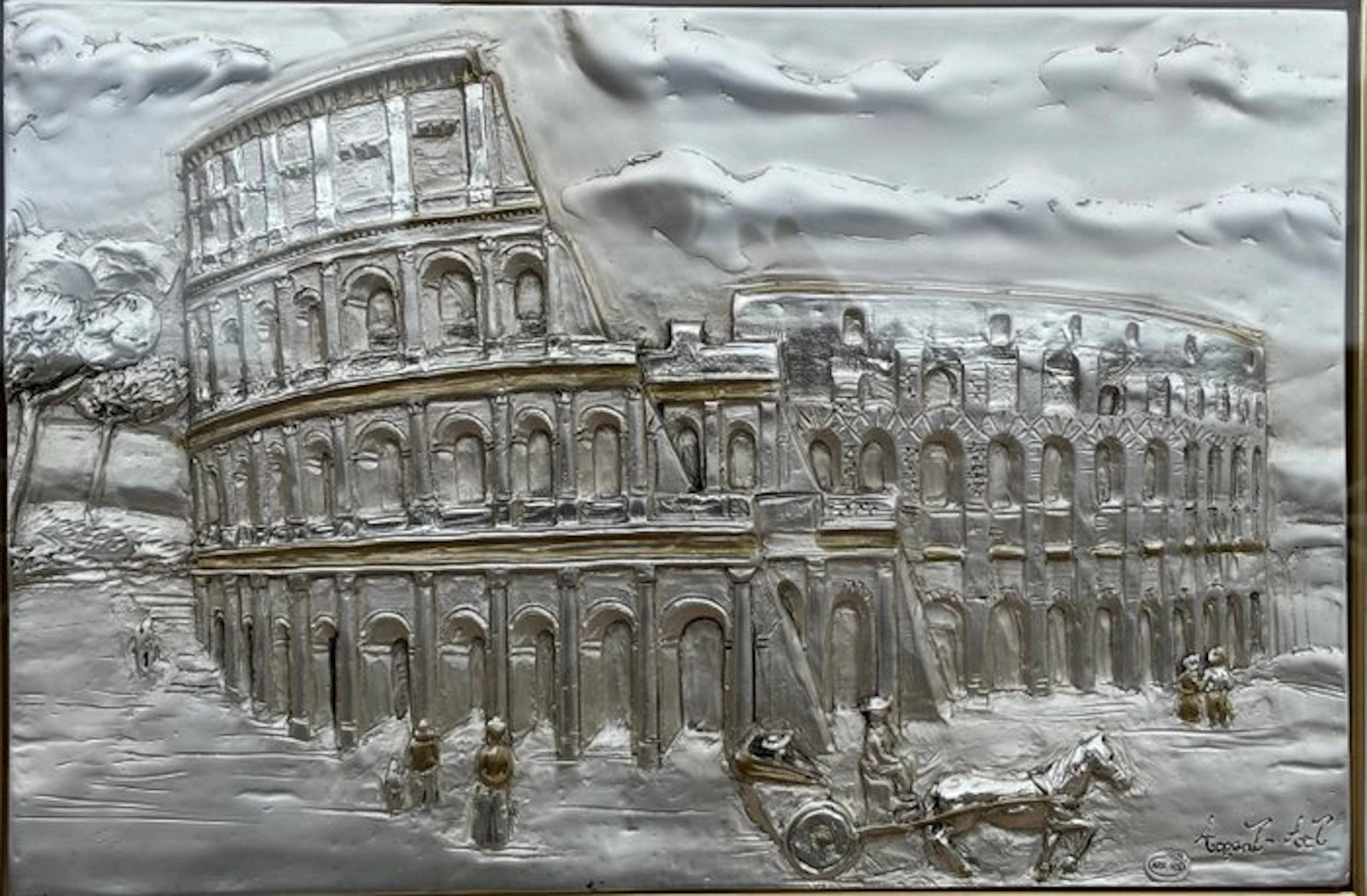 Wall decoration - argent art - Bas-relief on 925 silver sheet R.