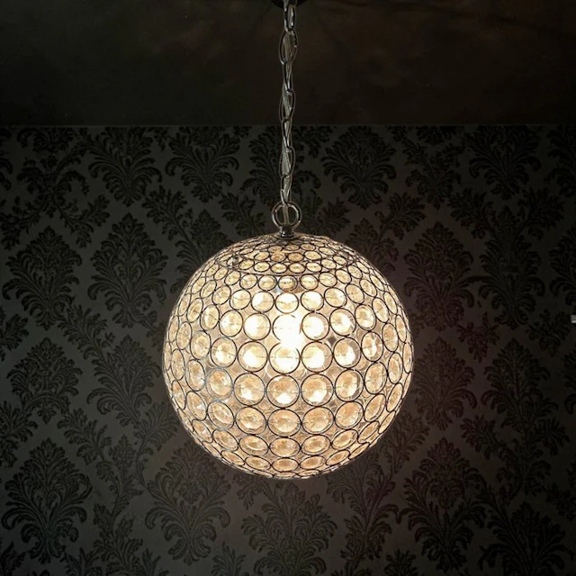 Chandelier - Crystal Pendant Lamp Globe - 50 cm - Crystal