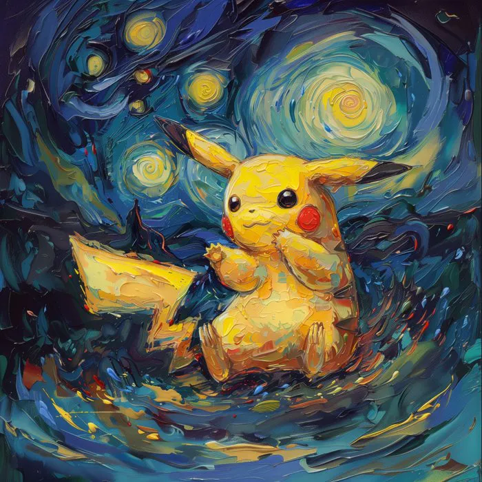 I_KONIQ - Pokemon in a Starry Night Van Gogh