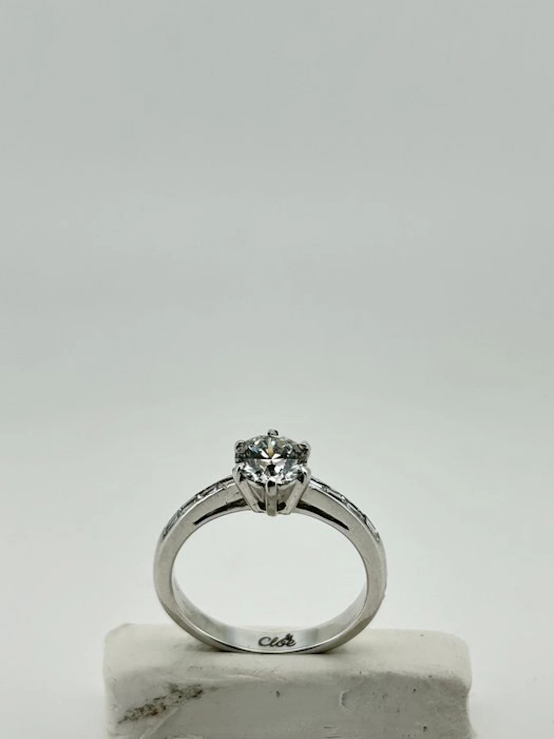 Engagement ring - 18 kt. White gold - 1.01ct. tw. Diamond (Natural) - Diamond