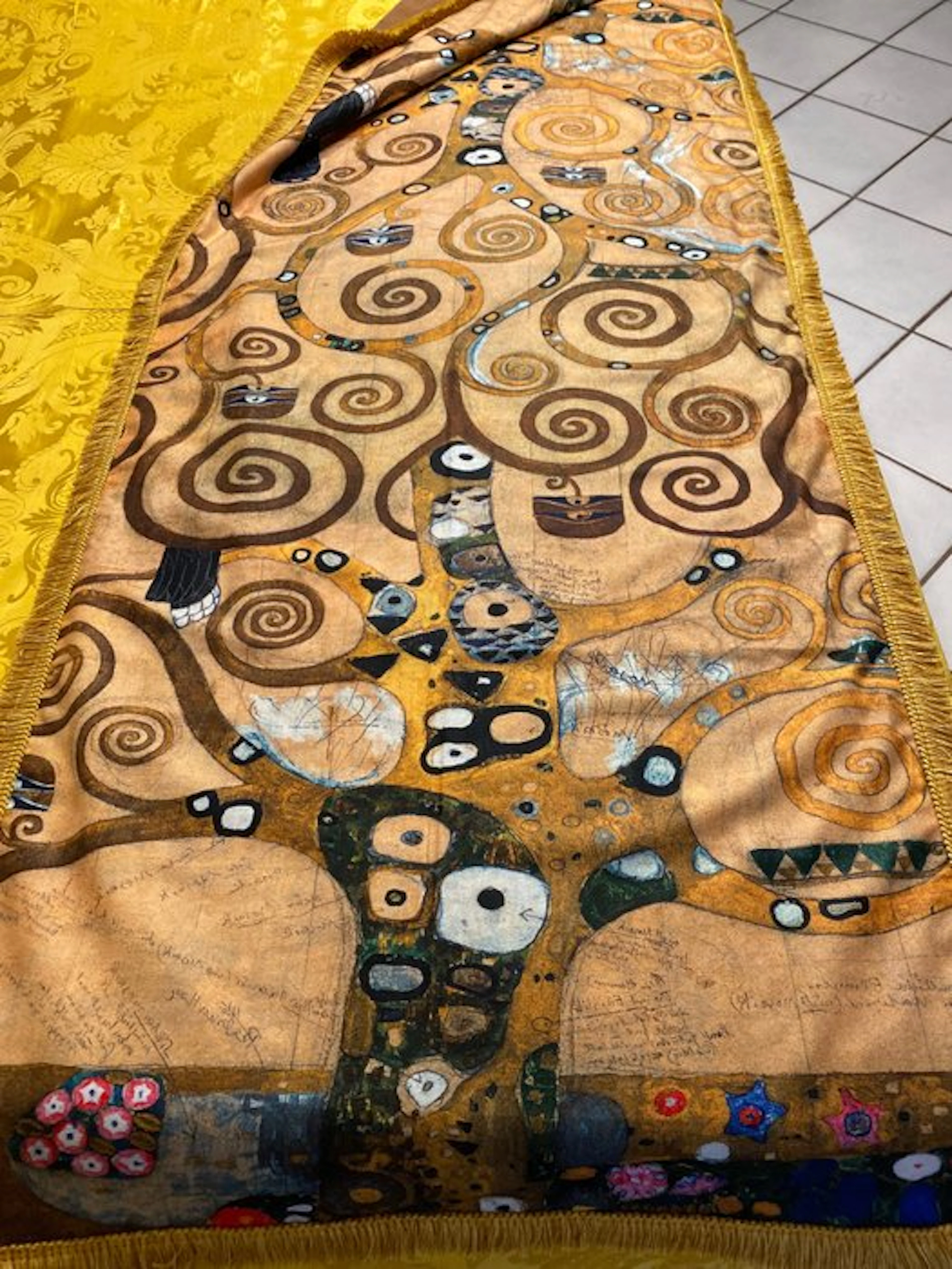 Elegant cashmere plaid Art Deco Tree of Life Klimt - Throw - 185 cm - 75 cm
