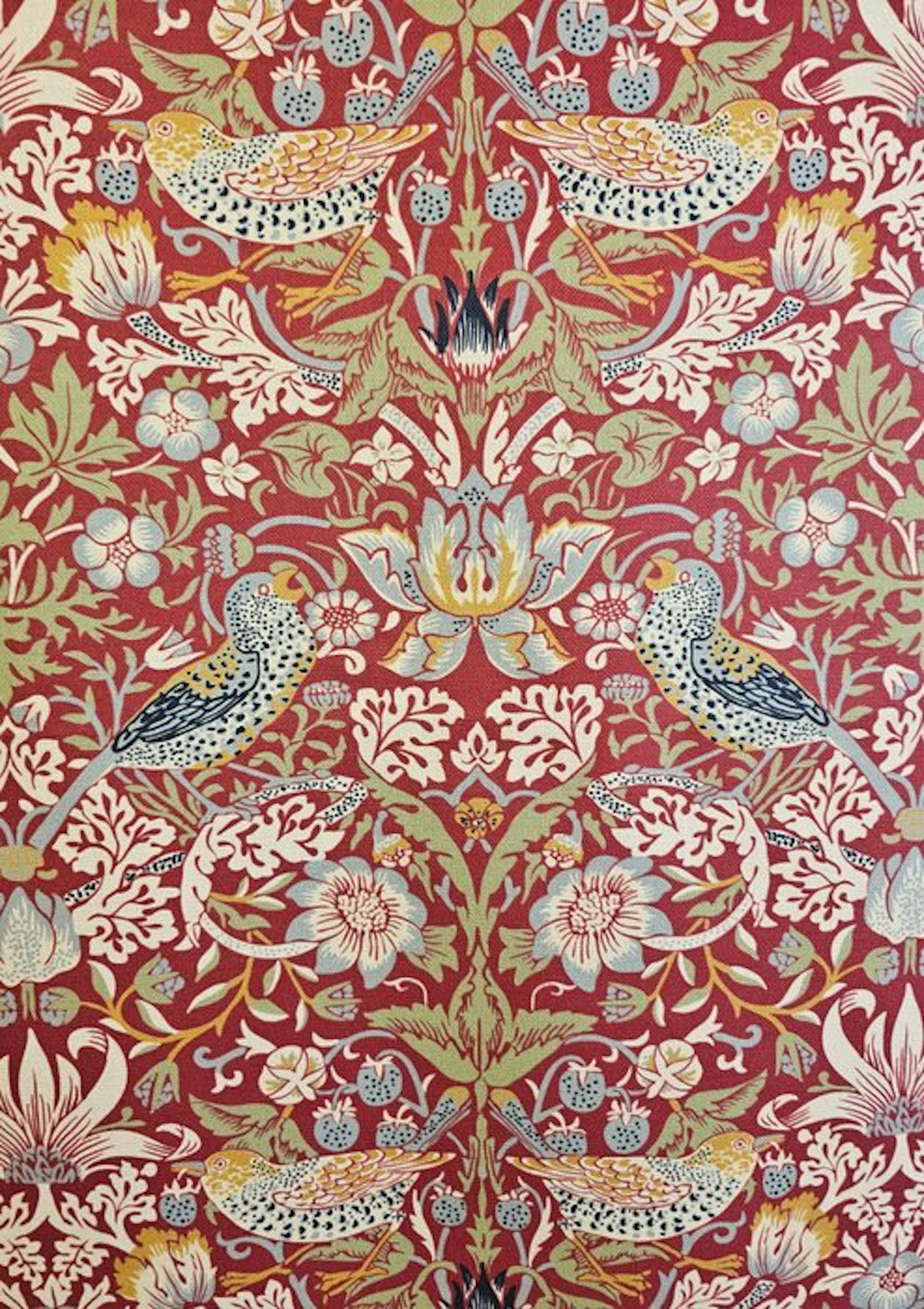 William Morris English fabric 'Strawberry Thief'...