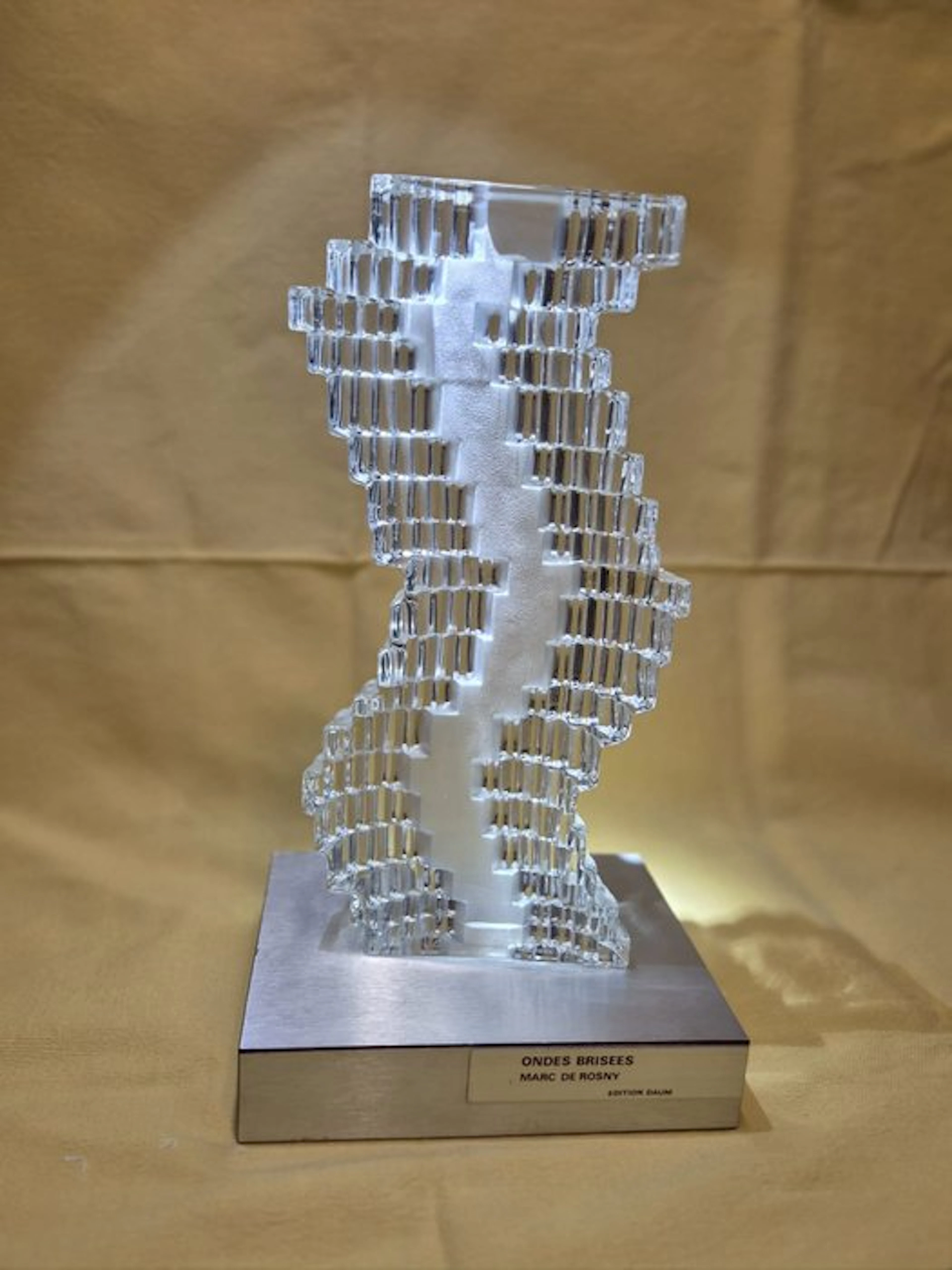 Daum - Marc de Rosny - Sculpture, Ondes brisées - 27 cm - Crystal