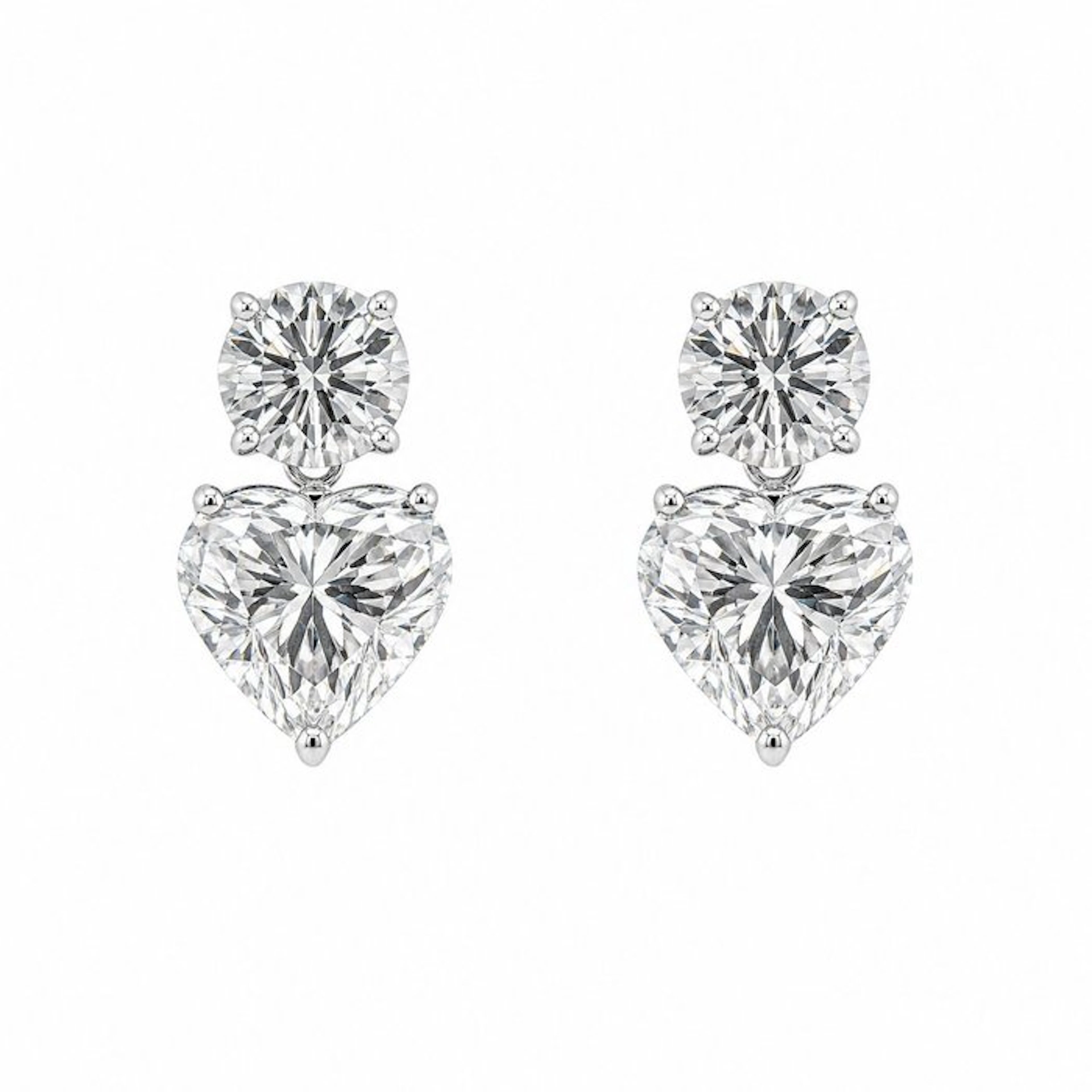 Earrings - 14 kt. White gold - 5.10ct. tw. Diamond (Lab-grown) - Diamond