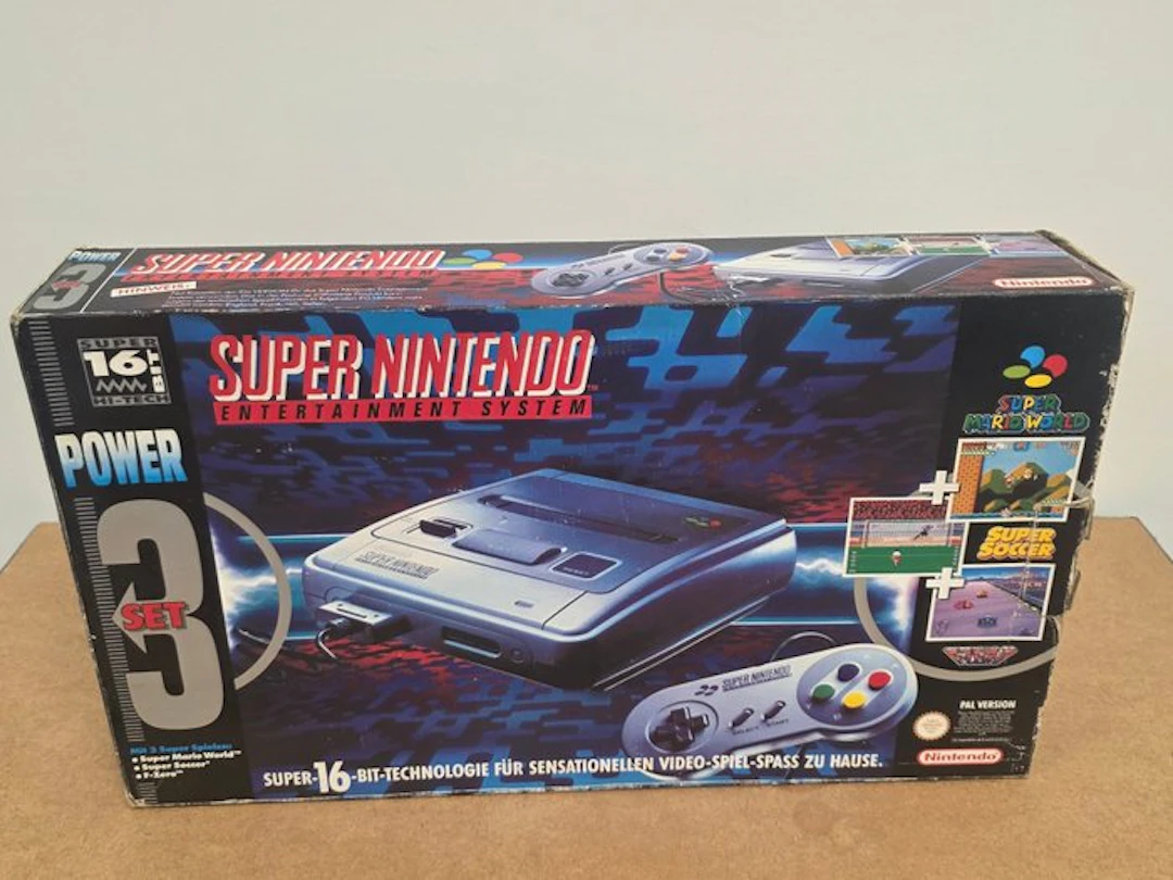 Nintendo - Snes - Very RARE - Big Box 16-BIT Power Set 3...