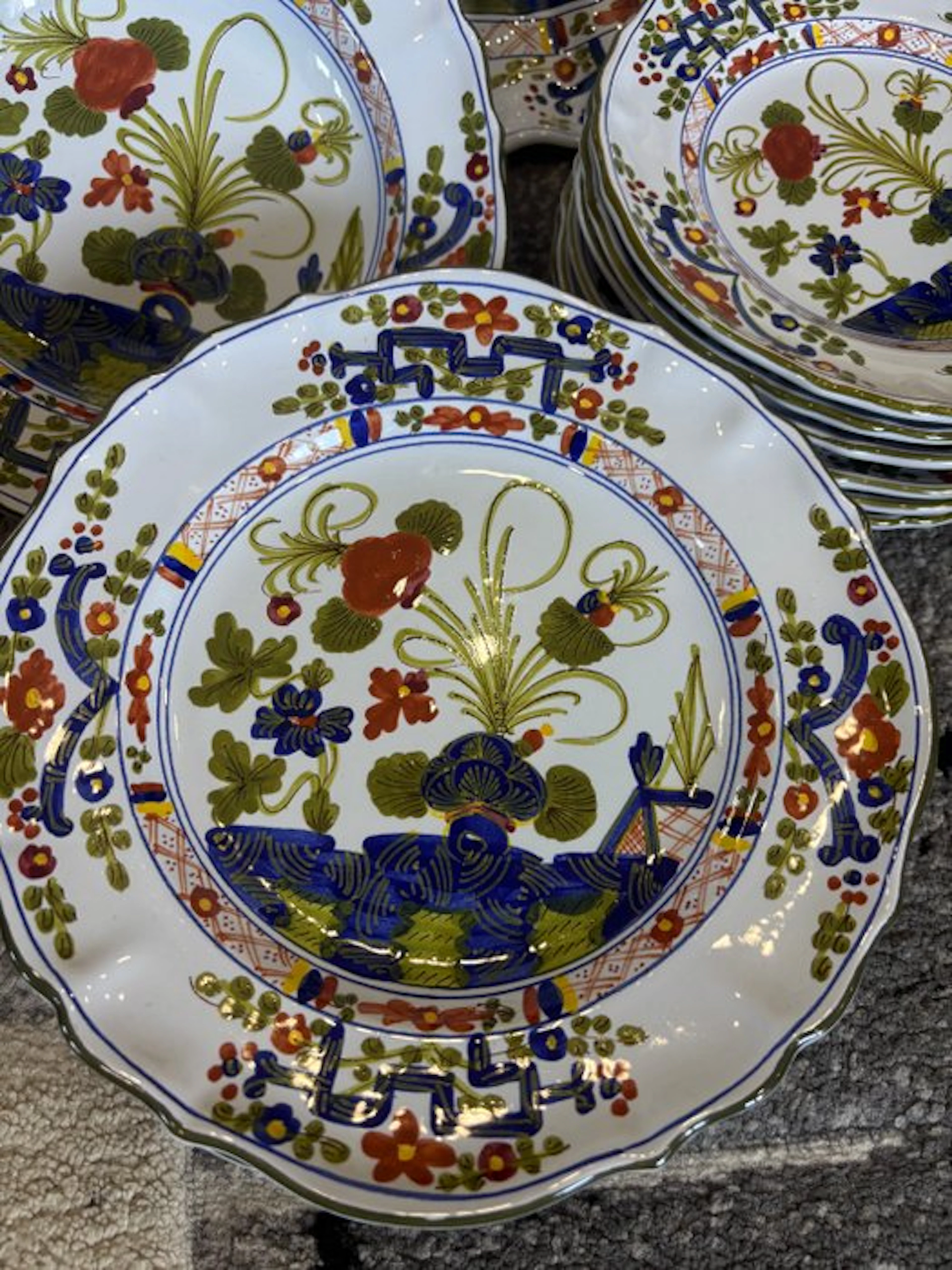 C.A.C.F. - Dinner set (15) - Ceramic - Artistic majolica from Faenza