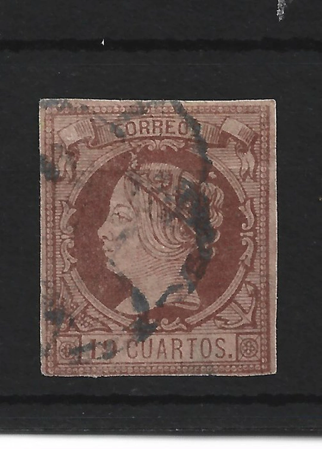 Spain 1860 - 19 quarters used, full margins - Edifil 54